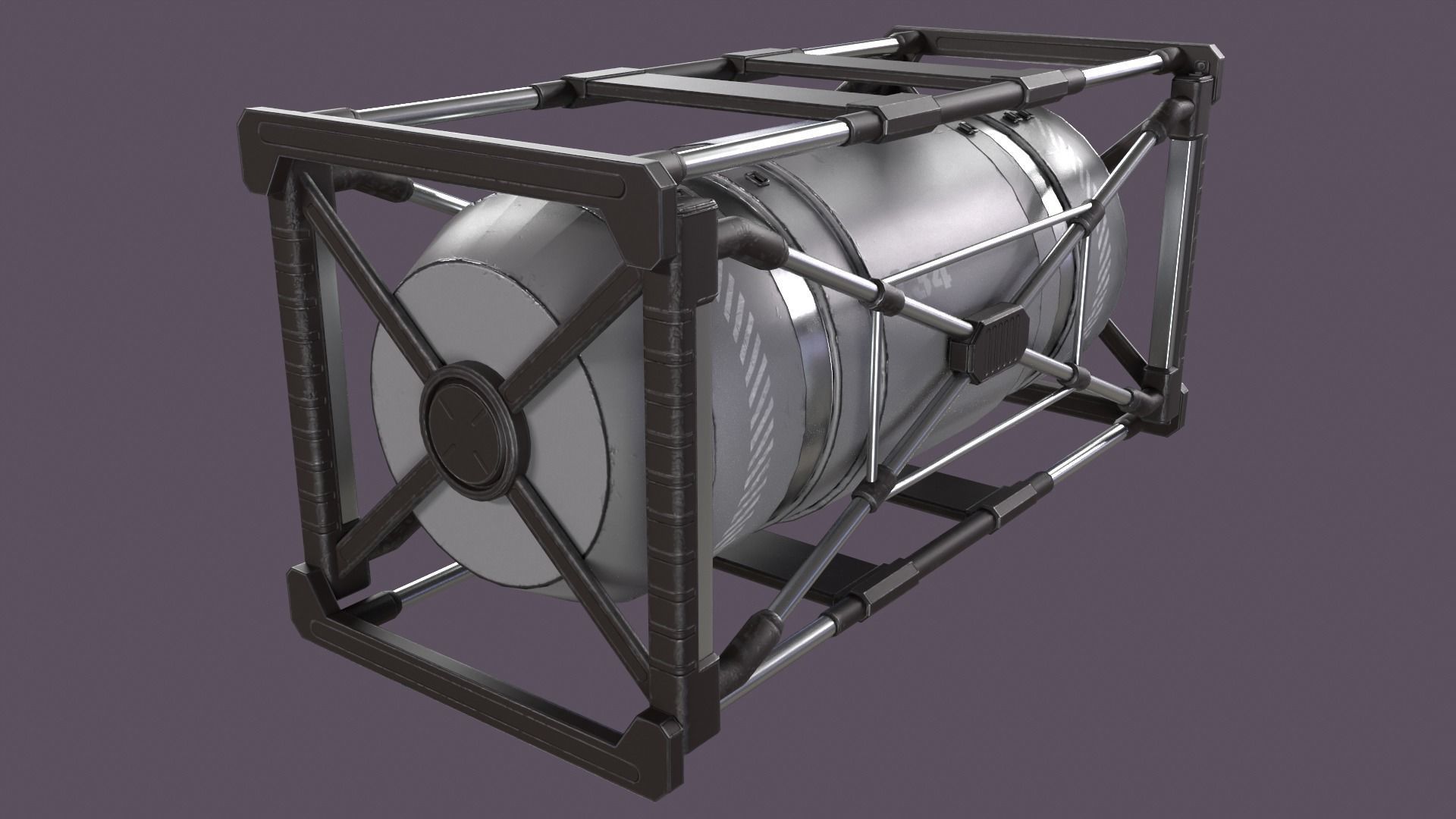 Sci-Fi Barrel Pack Low-poly 3D model_13