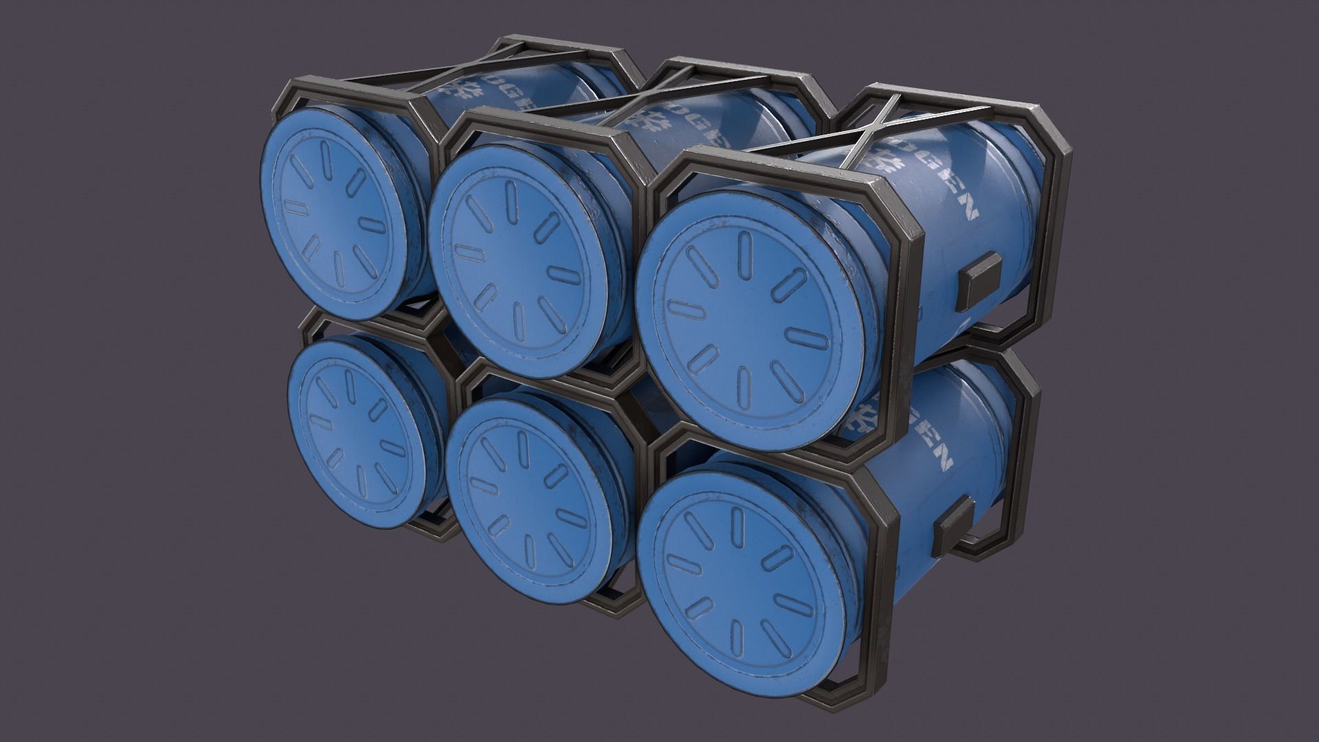 Sci-Fi Barrel Pack Low-poly 3D model_48