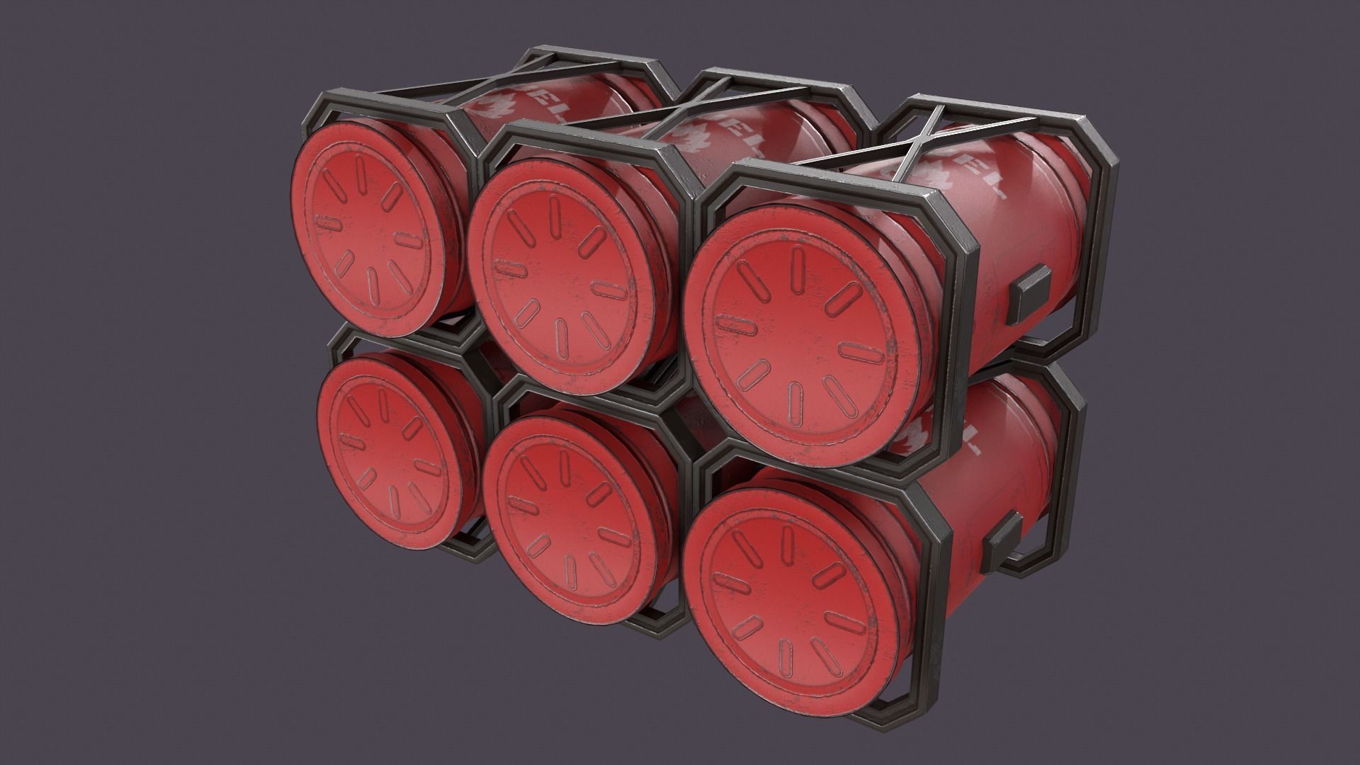 Sci-Fi Barrel Pack Low-poly 3D model_46