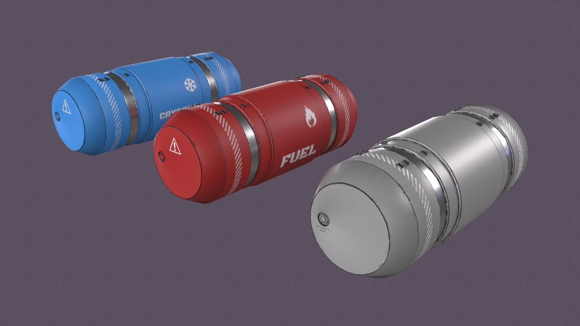 Sci-Fi Barrel Pack Low-poly 3D model_18