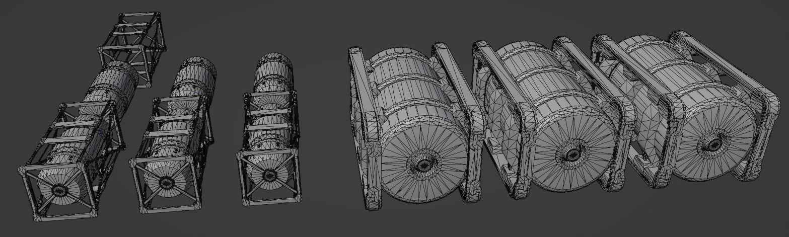 Sci-Fi Barrel Pack Low-poly 3D model_73