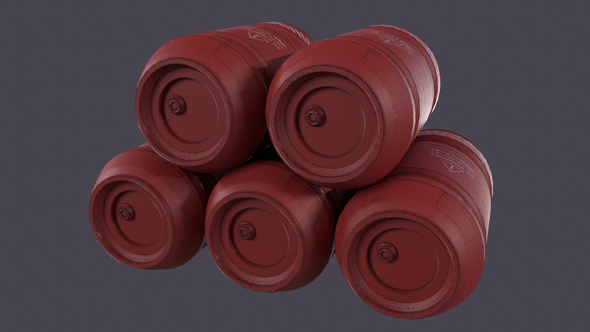 Sci-Fi Barrel Pack Low-poly 3D model_34