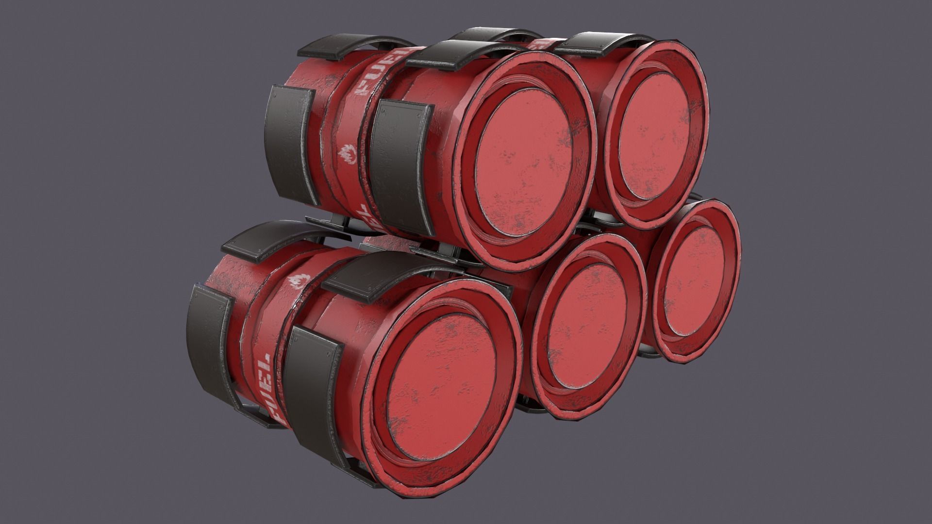 Sci-Fi Barrel Pack Low-poly 3D model_59