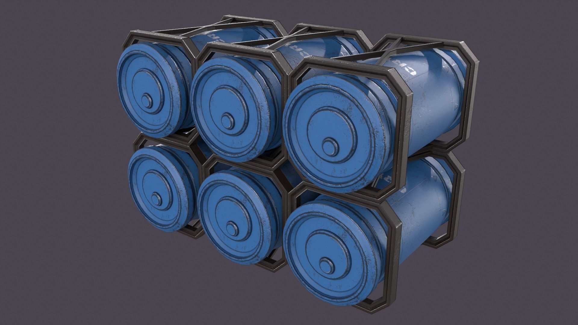 Sci-Fi Barrel Pack Low-poly 3D model_47