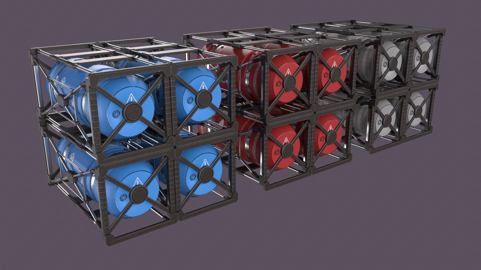 Sci-Fi Barrel Pack Low-poly 3D model_20