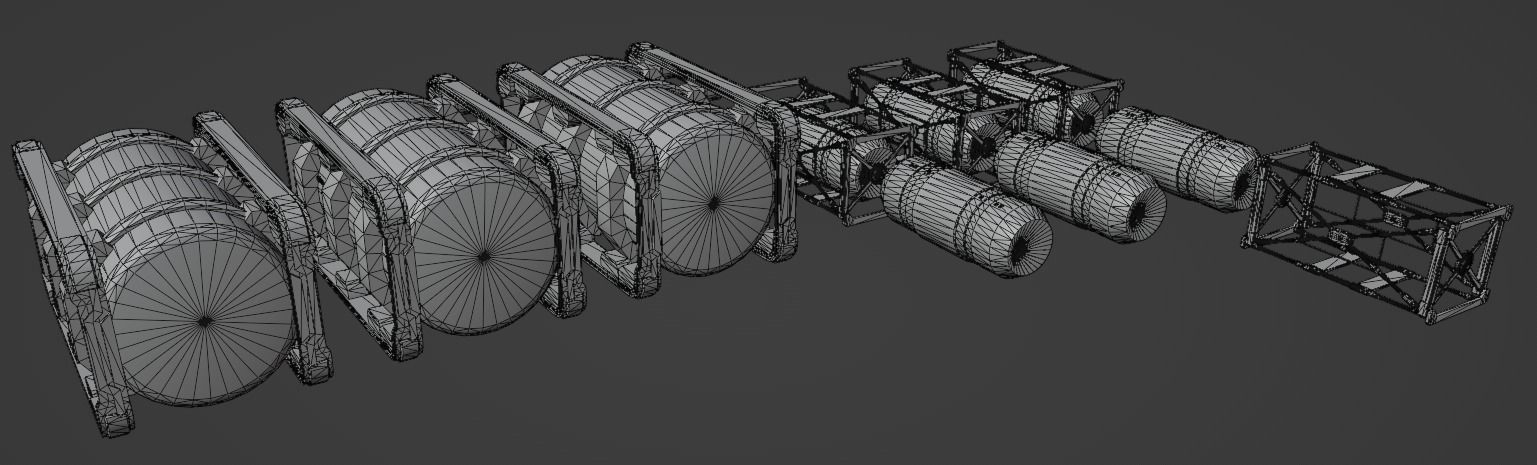 Sci-Fi Barrel Pack Low-poly 3D model_74