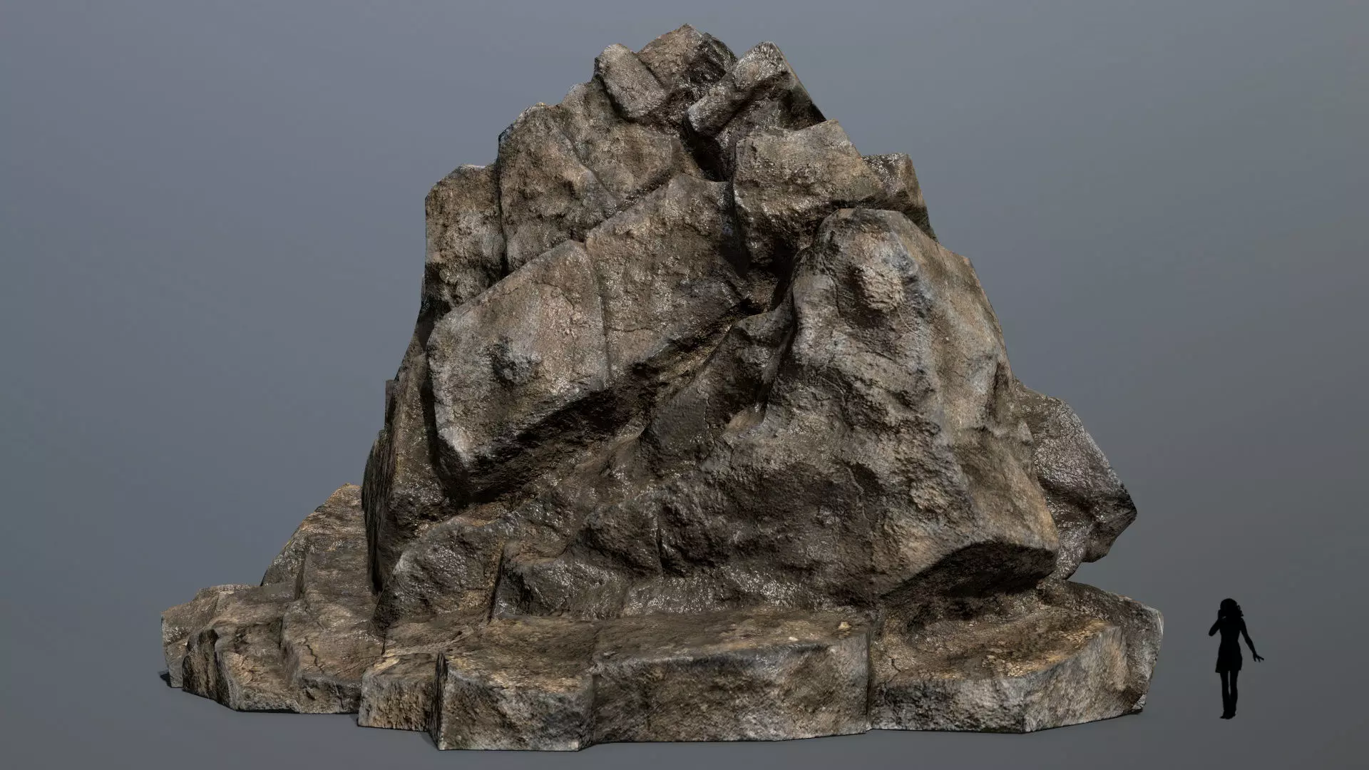 Mountain rock Low-poly 3D model_0
