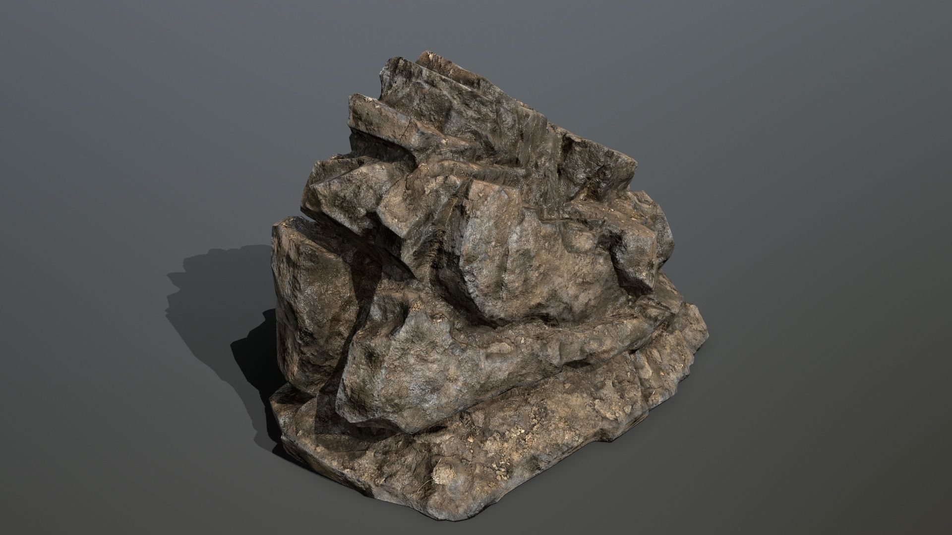Mountain rock Low-poly 3D model_12