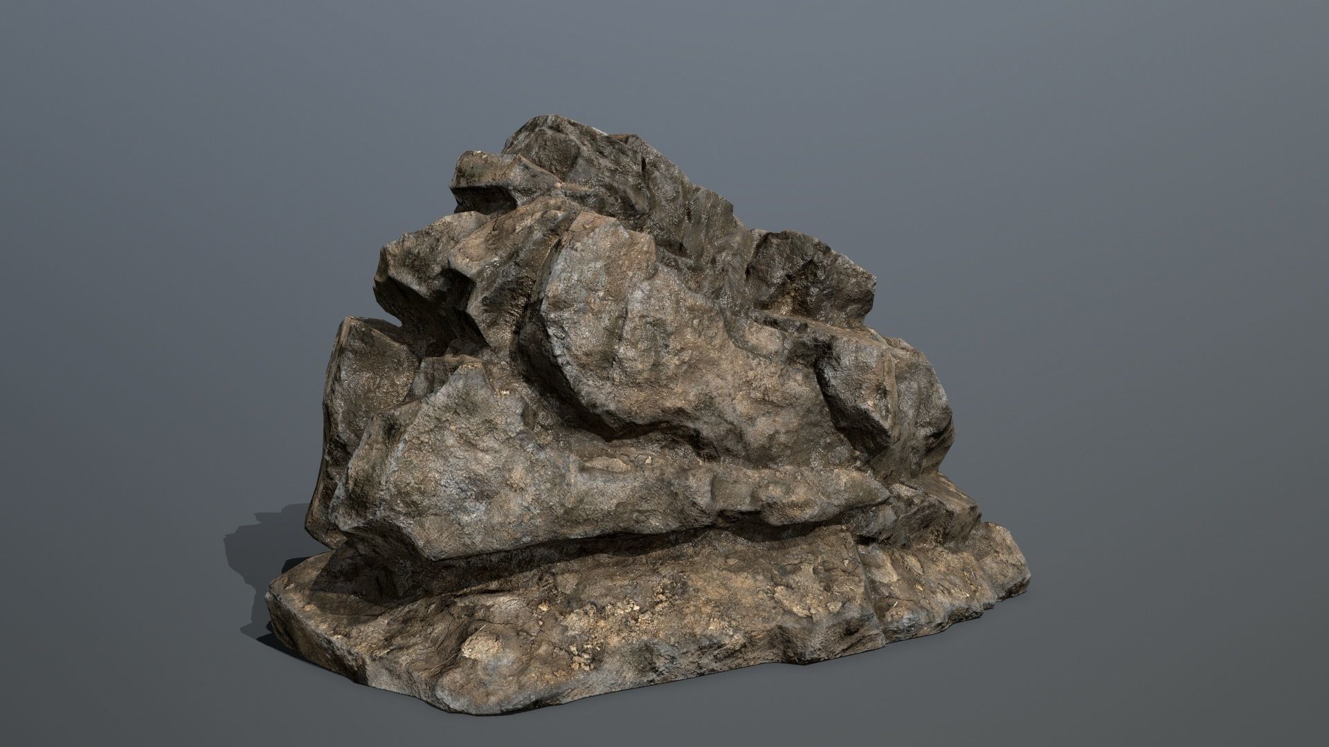 Mountain rock Low-poly 3D model_5