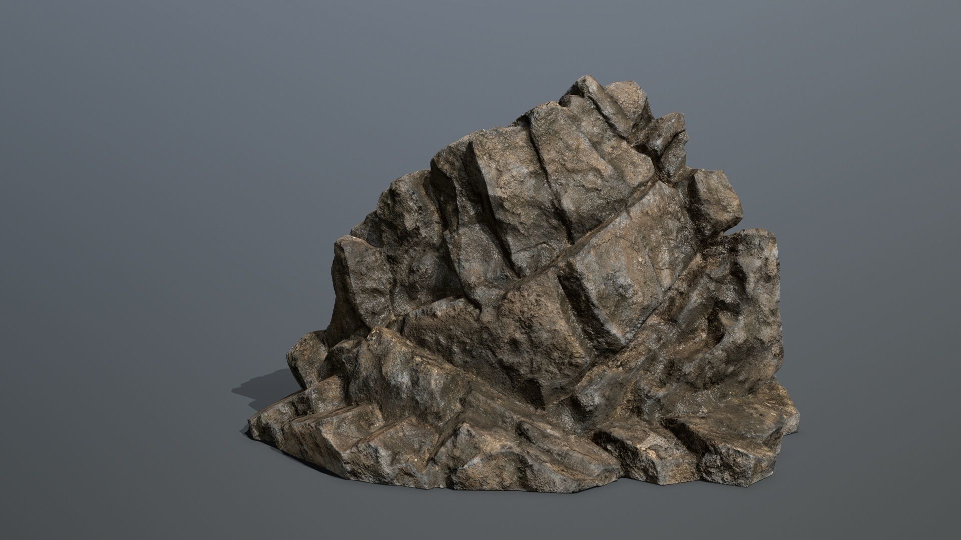 Mountain rock Low-poly 3D model_10