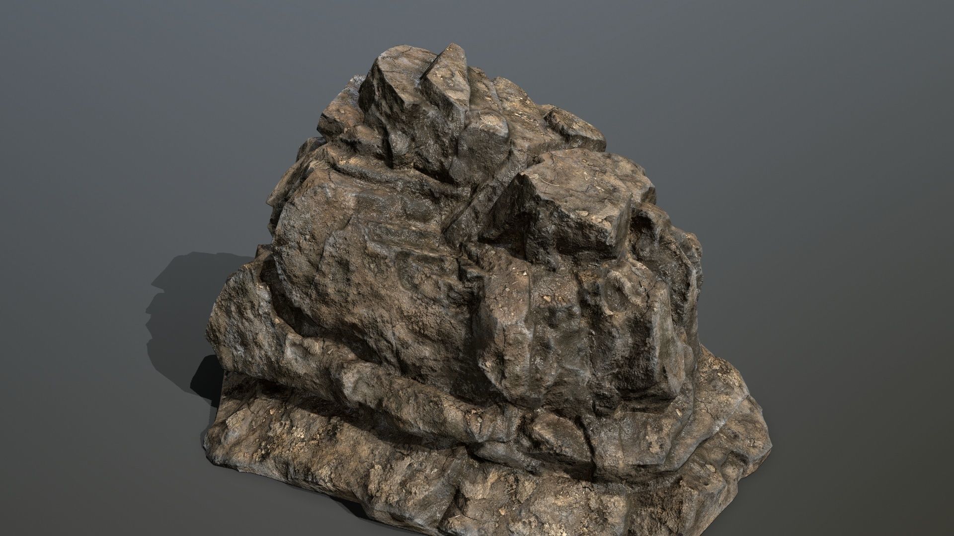 Mountain rock Low-poly 3D model_11