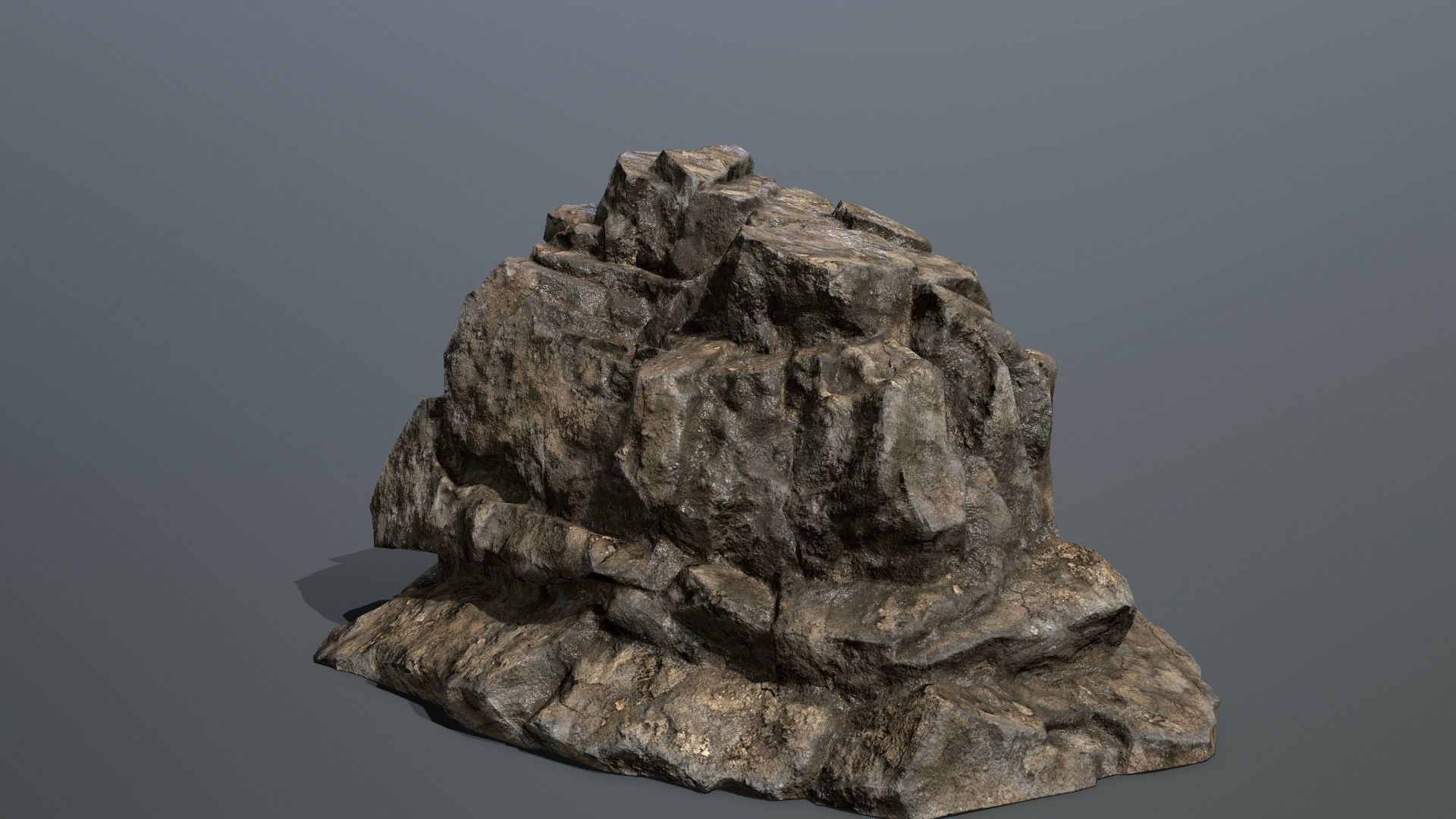Mountain rock Low-poly 3D model_7