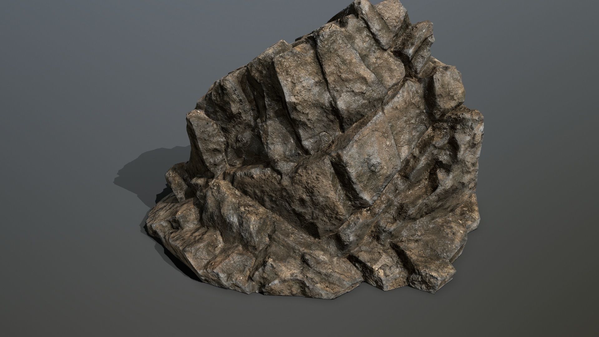 Mountain rock Low-poly 3D model_14