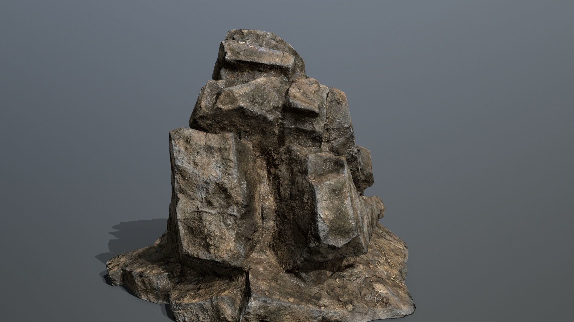 Mountain rock Low-poly 3D model_4