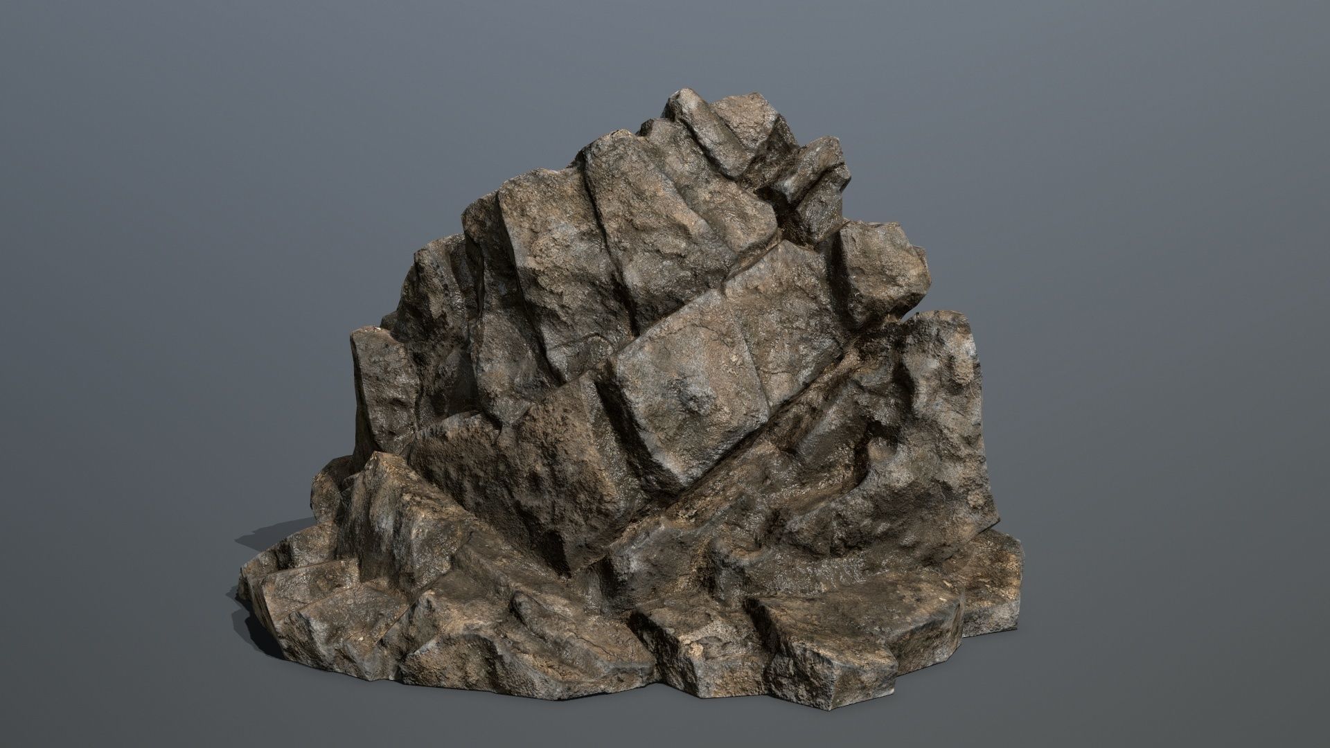 Mountain rock Low-poly 3D model_1