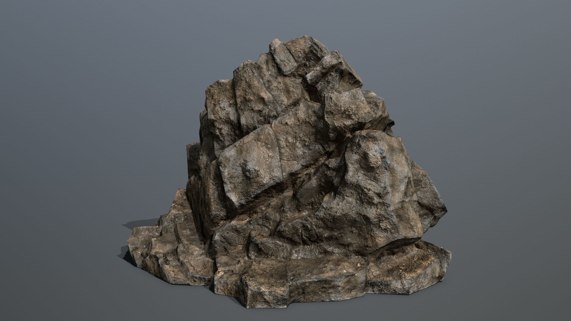 Mountain rock Low-poly 3D model_2