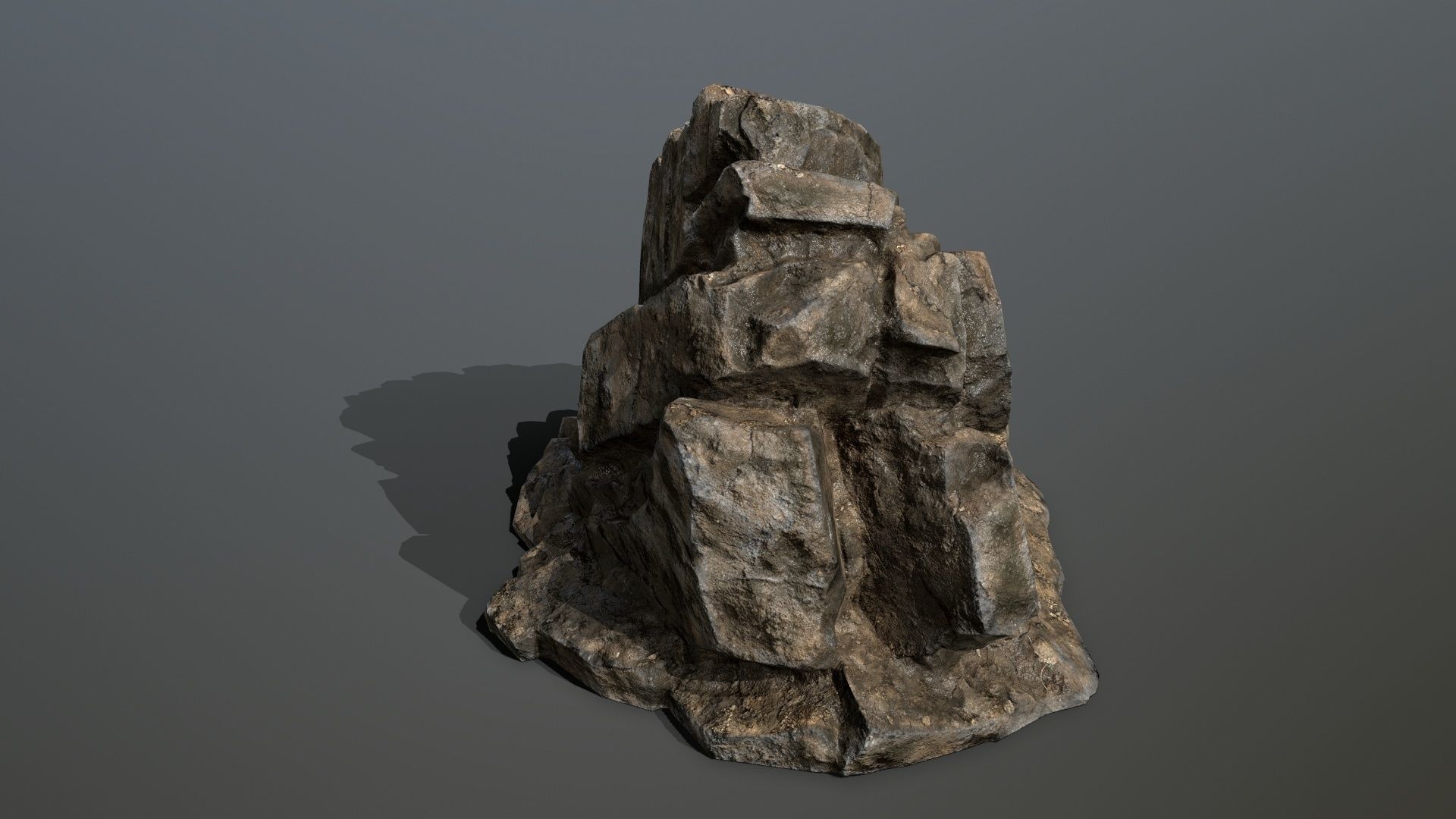 Mountain rock Low-poly 3D model_13
