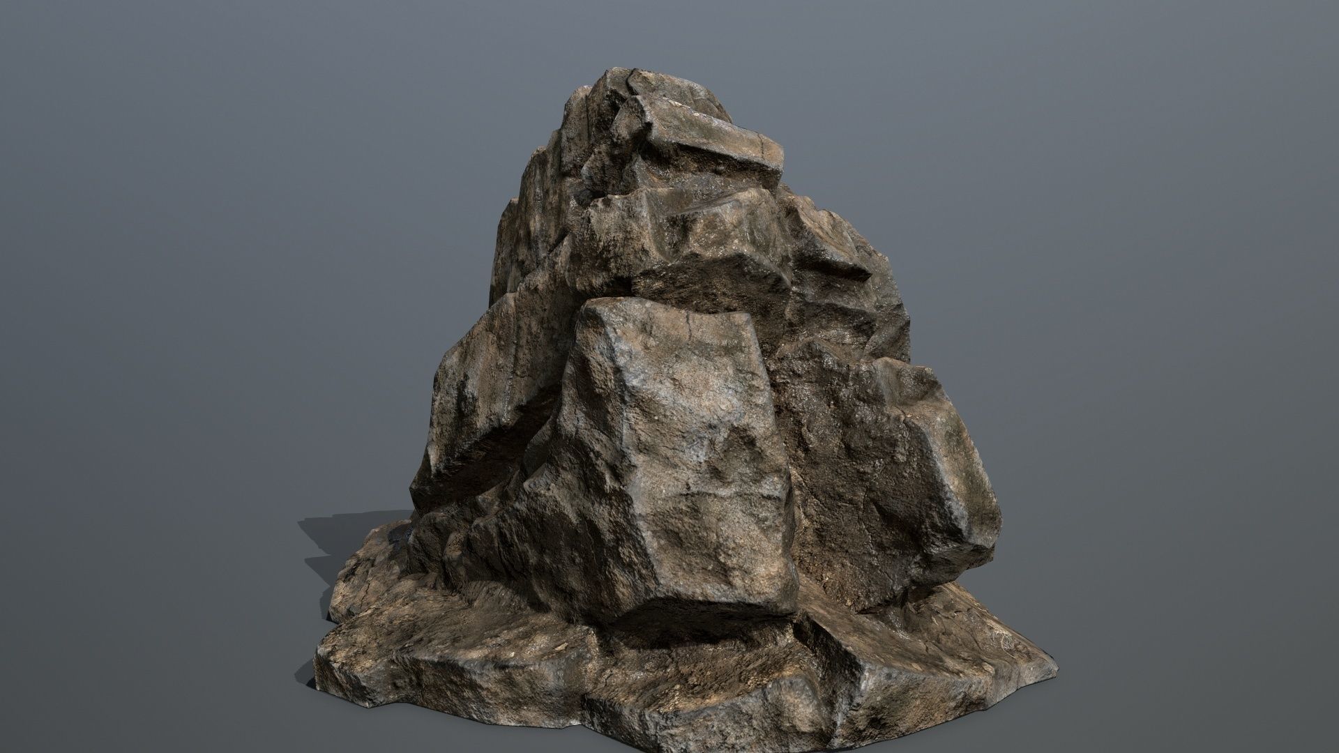 Mountain rock Low-poly 3D model_3
