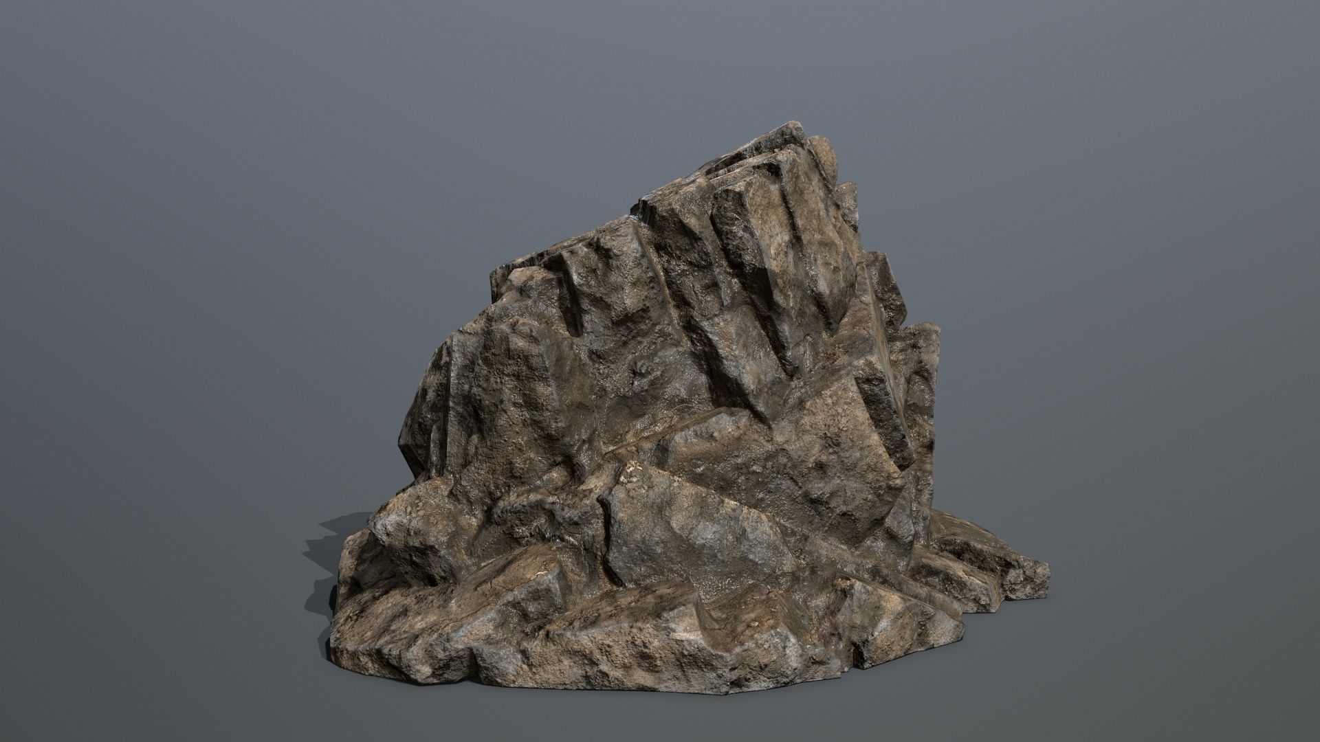 Mountain rock Low-poly 3D model_9
