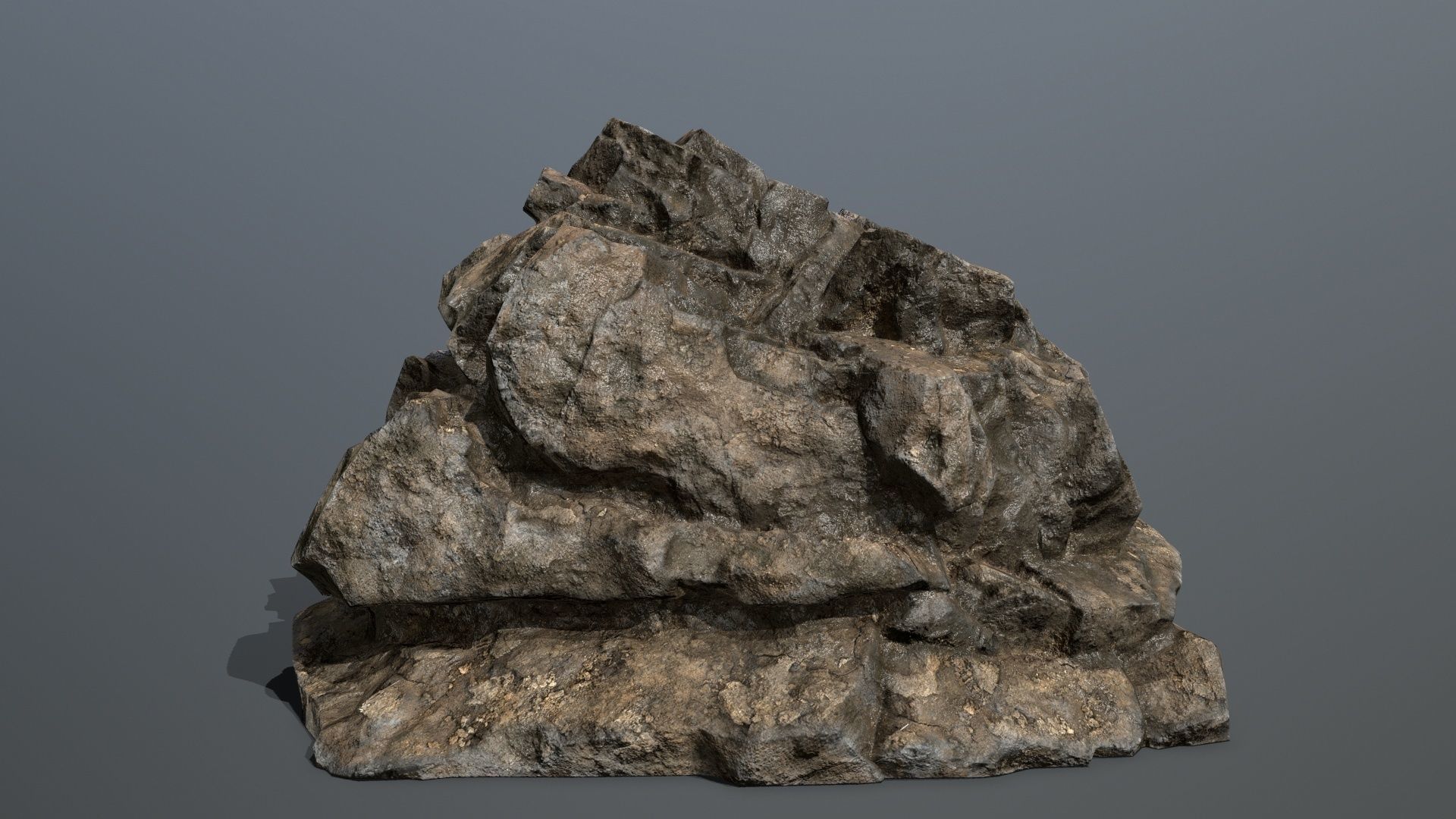 Mountain rock Low-poly 3D model_6