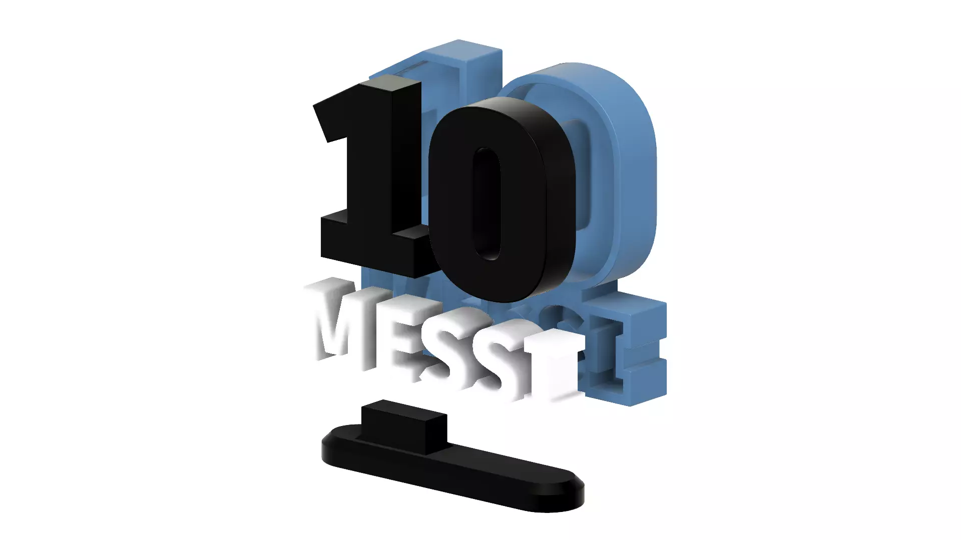 Lionel Messi Argentina Stand Logo 3D print model_0