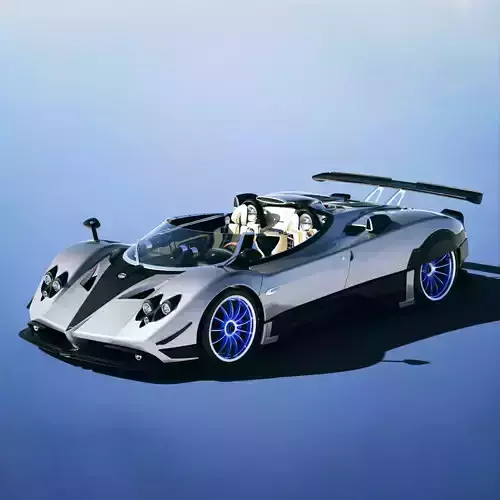 Pagani Zonda HP Barchetta 2021 Low-poly 3D model