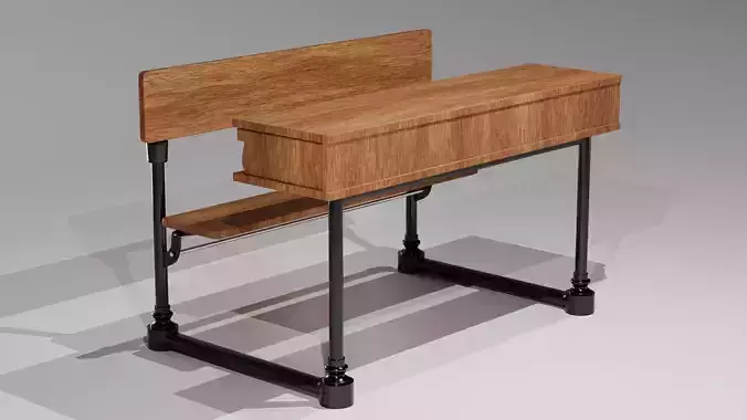 School Desk 3D Model  Classroom Furniture  Game-Ready PBR Low-poly 3D model