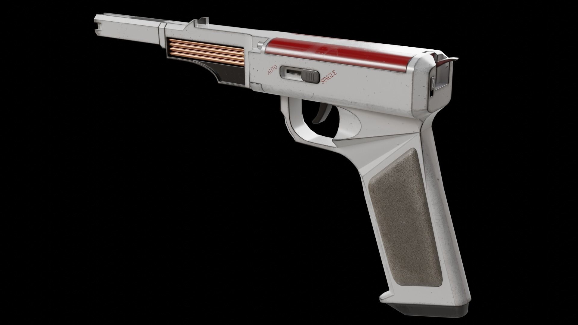 Sci-Fi pistol Low-poly 3D model_2