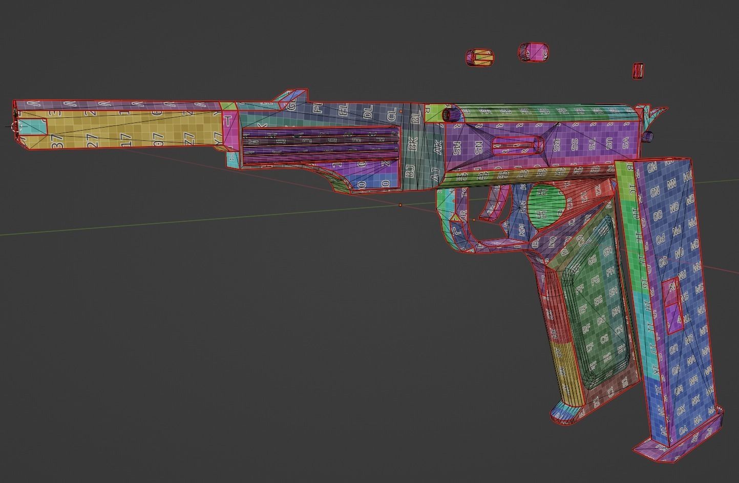 Sci-Fi pistol Low-poly 3D model_4