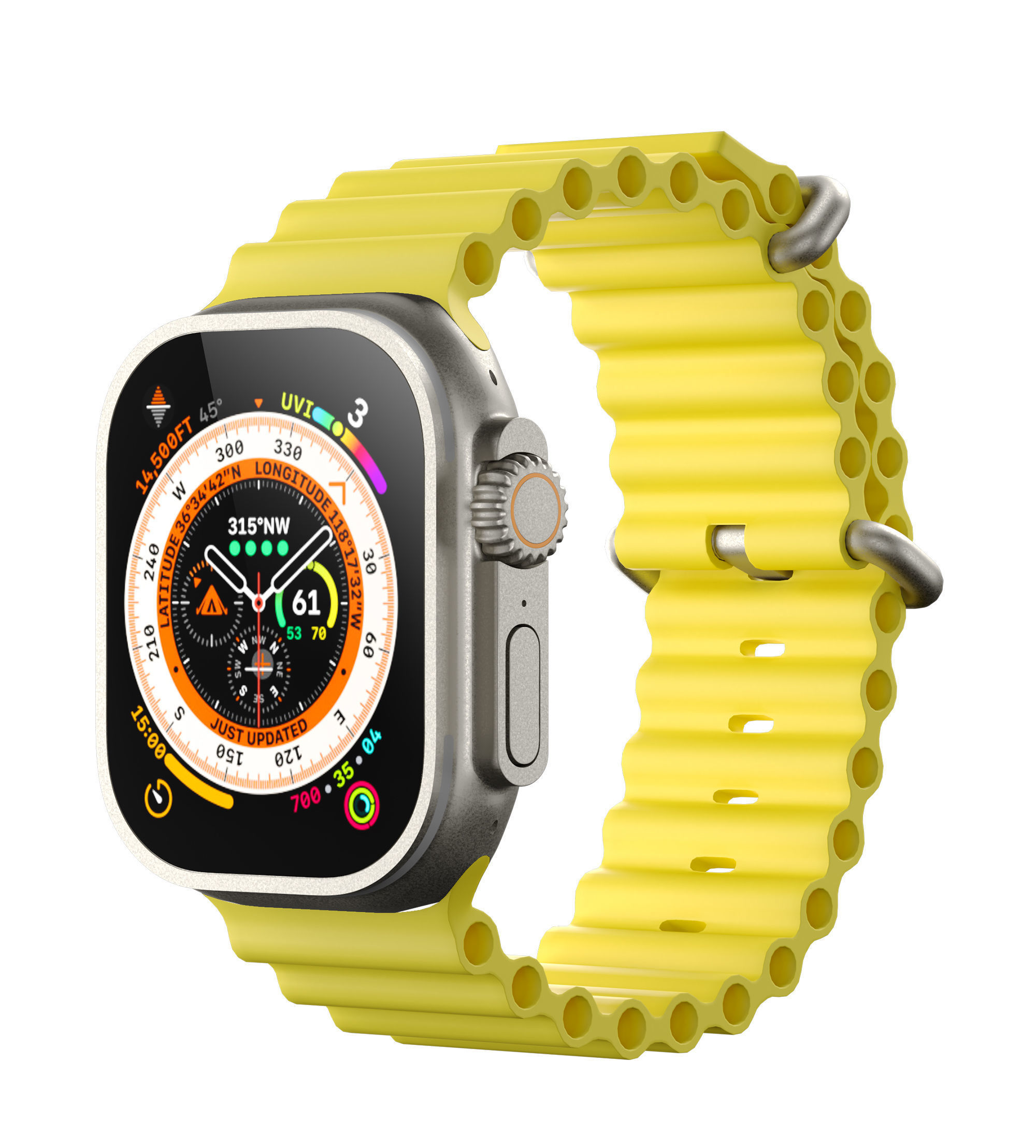 Apple Watch Ultra With Ocean Band and Alpine Loop 3D model_8