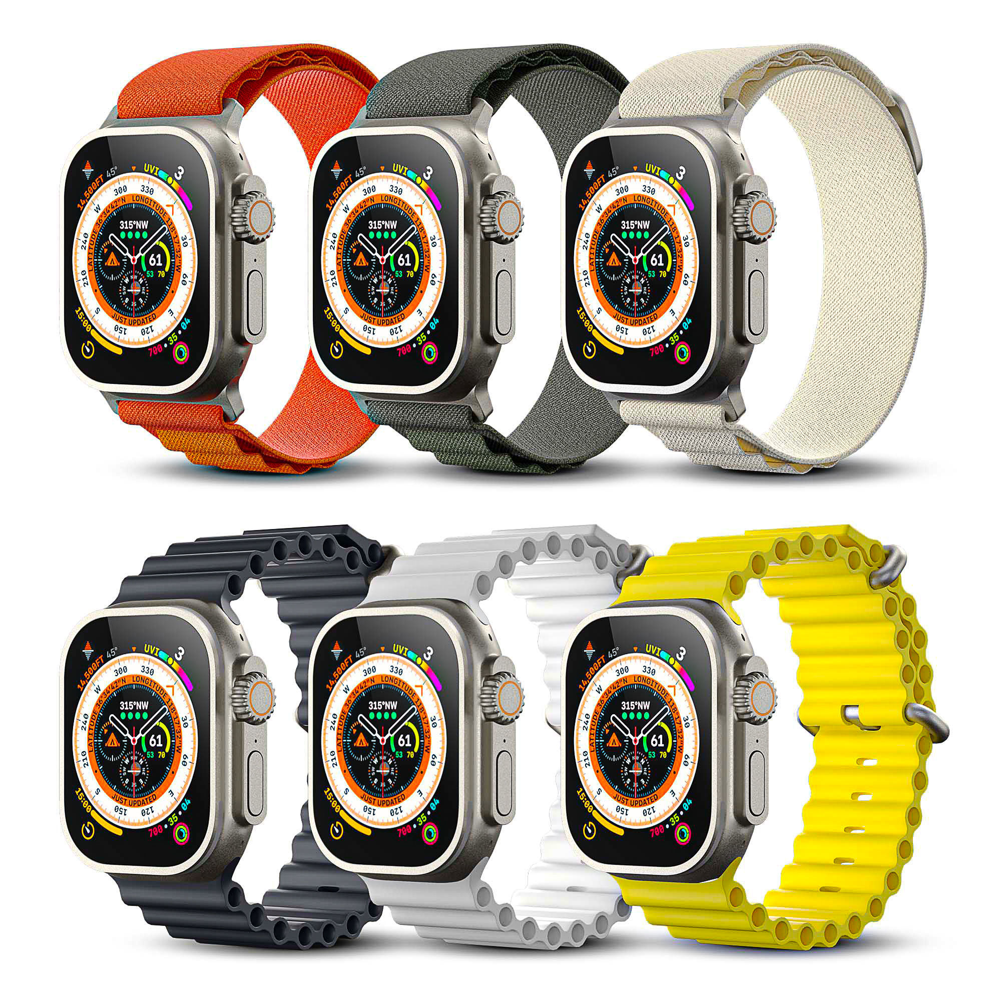 Apple Watch Ultra With Ocean Band and Alpine Loop 3D model_1