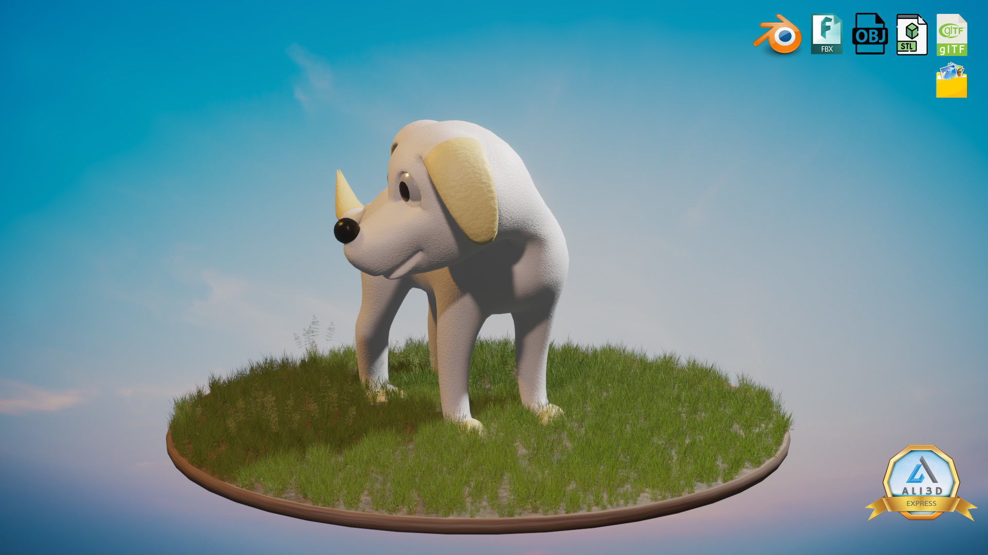 Cute little Puppy Dog Low-poly 3D model_2