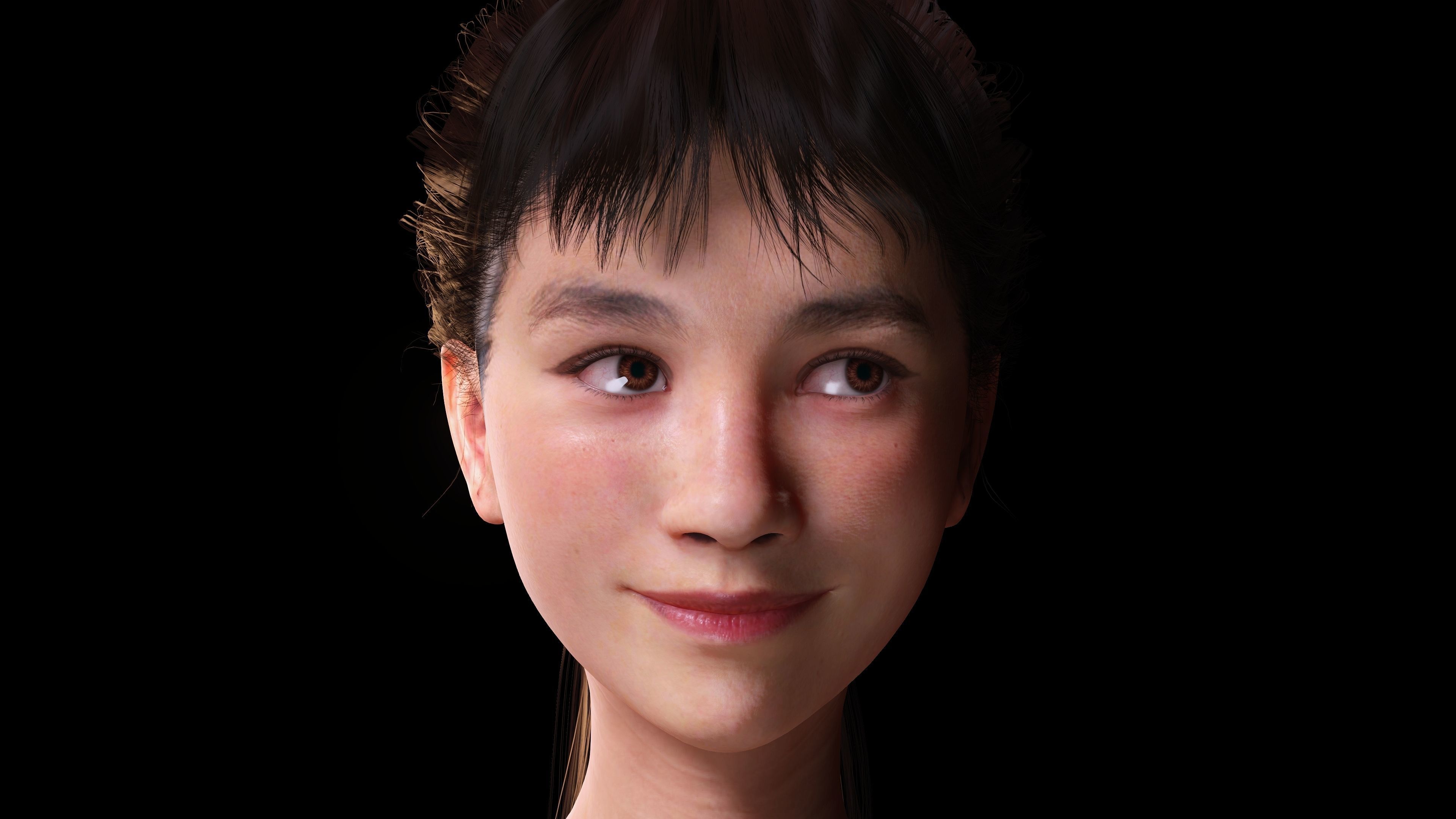 Woman Hight Quality Real time Low-poly 3D model_13