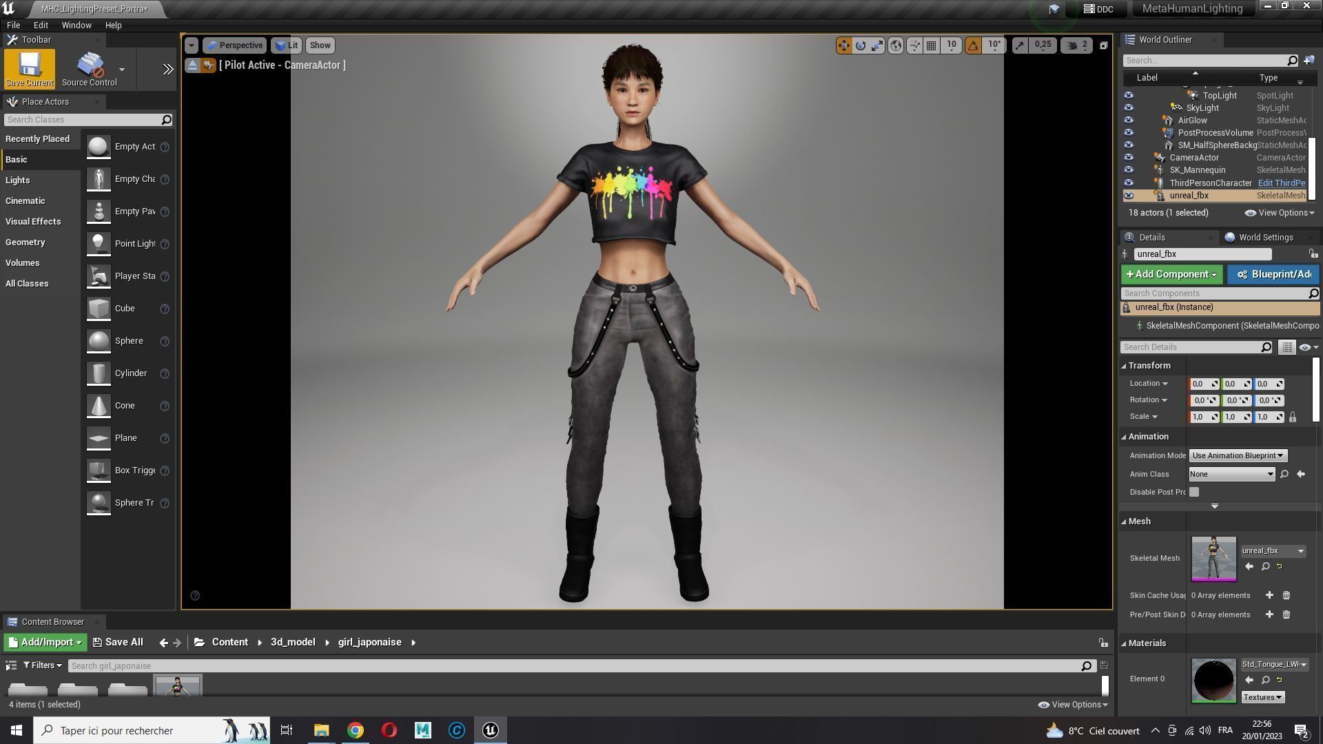 Woman Hight Quality Real time Low-poly 3D model_40