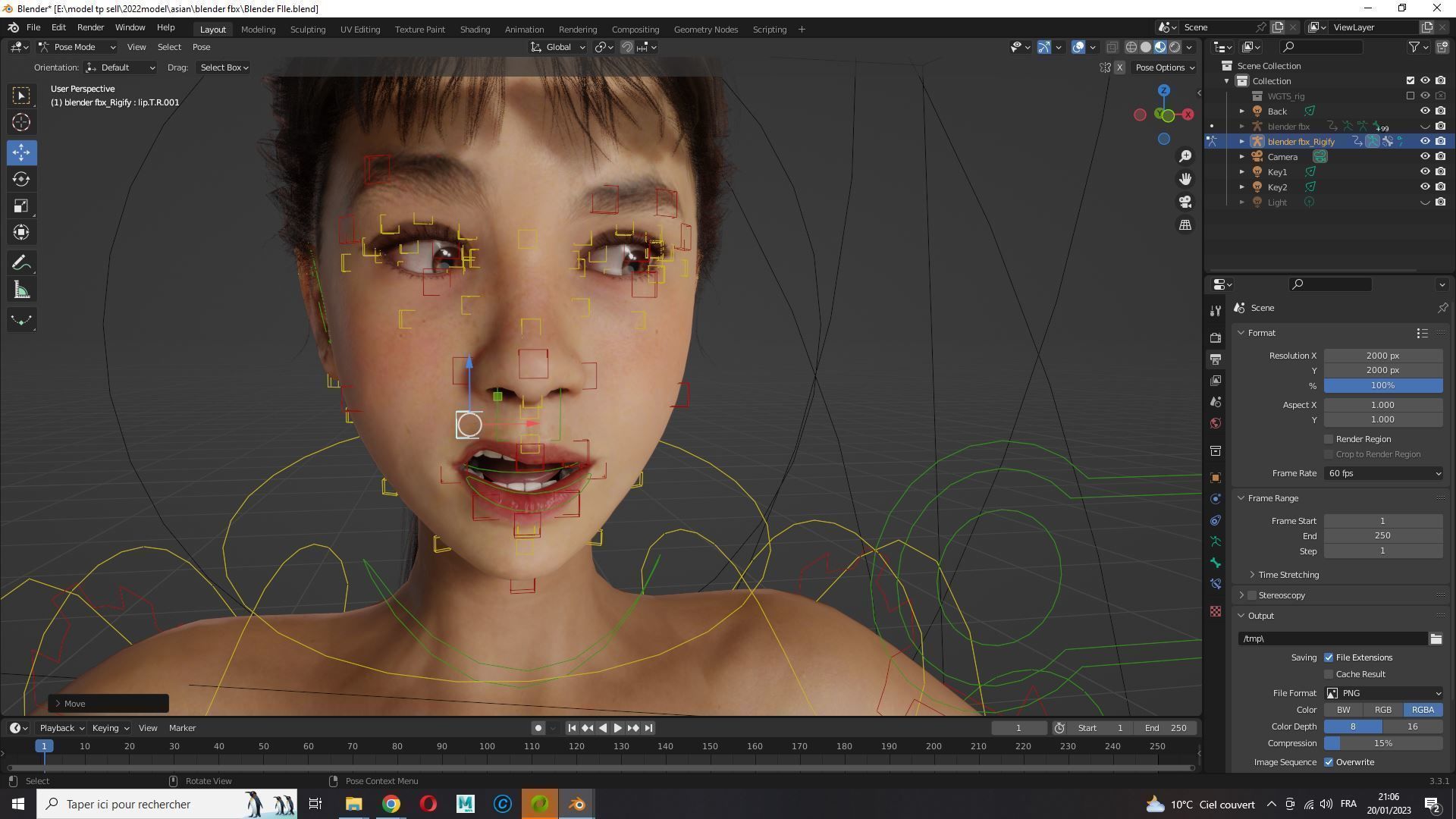 Woman Hight Quality Real time Low-poly 3D model_50