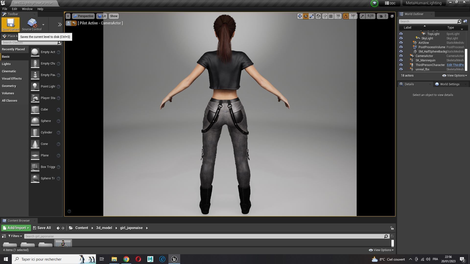 Woman Hight Quality Real time Low-poly 3D model_43