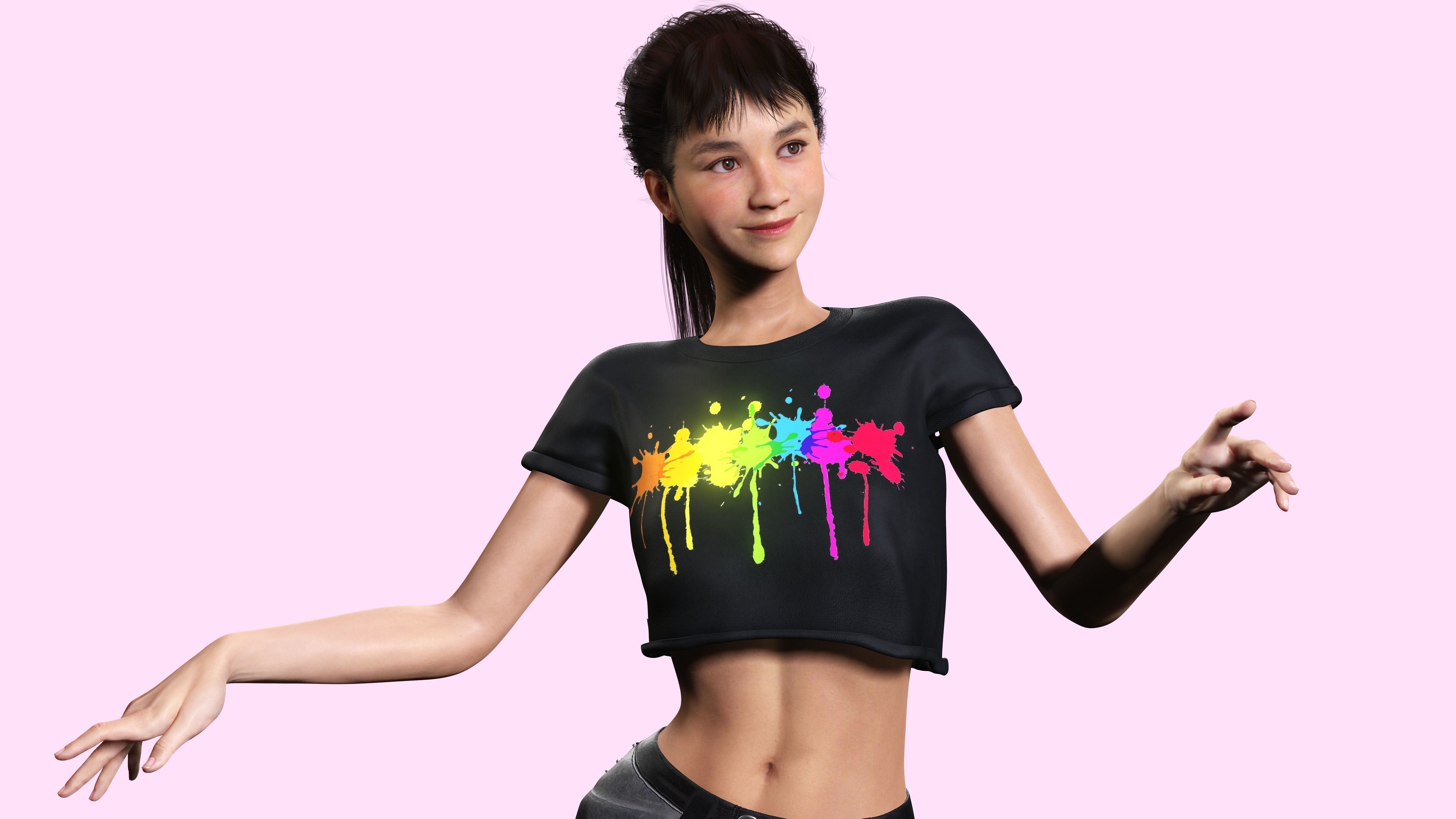 Woman Hight Quality Real time Low-poly 3D model_23
