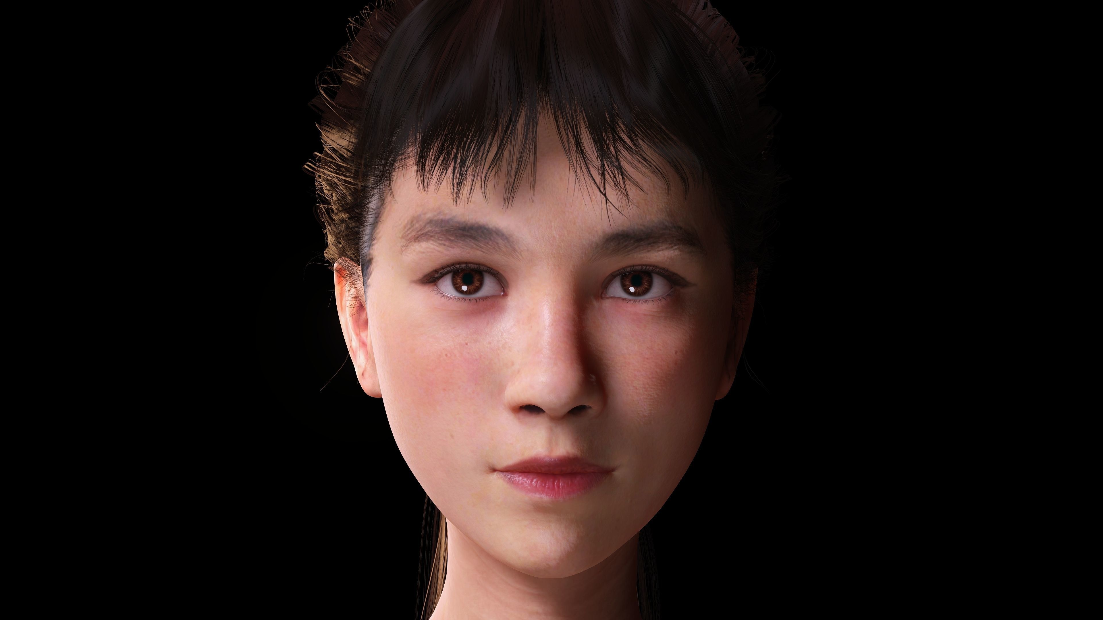 Woman Hight Quality Real time Low-poly 3D model_12