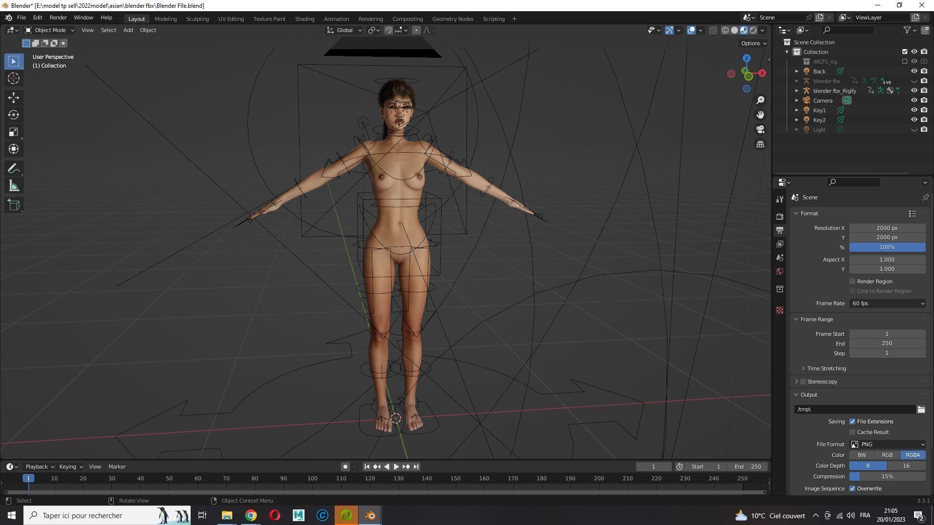 Woman Hight Quality Real time Low-poly 3D model_53