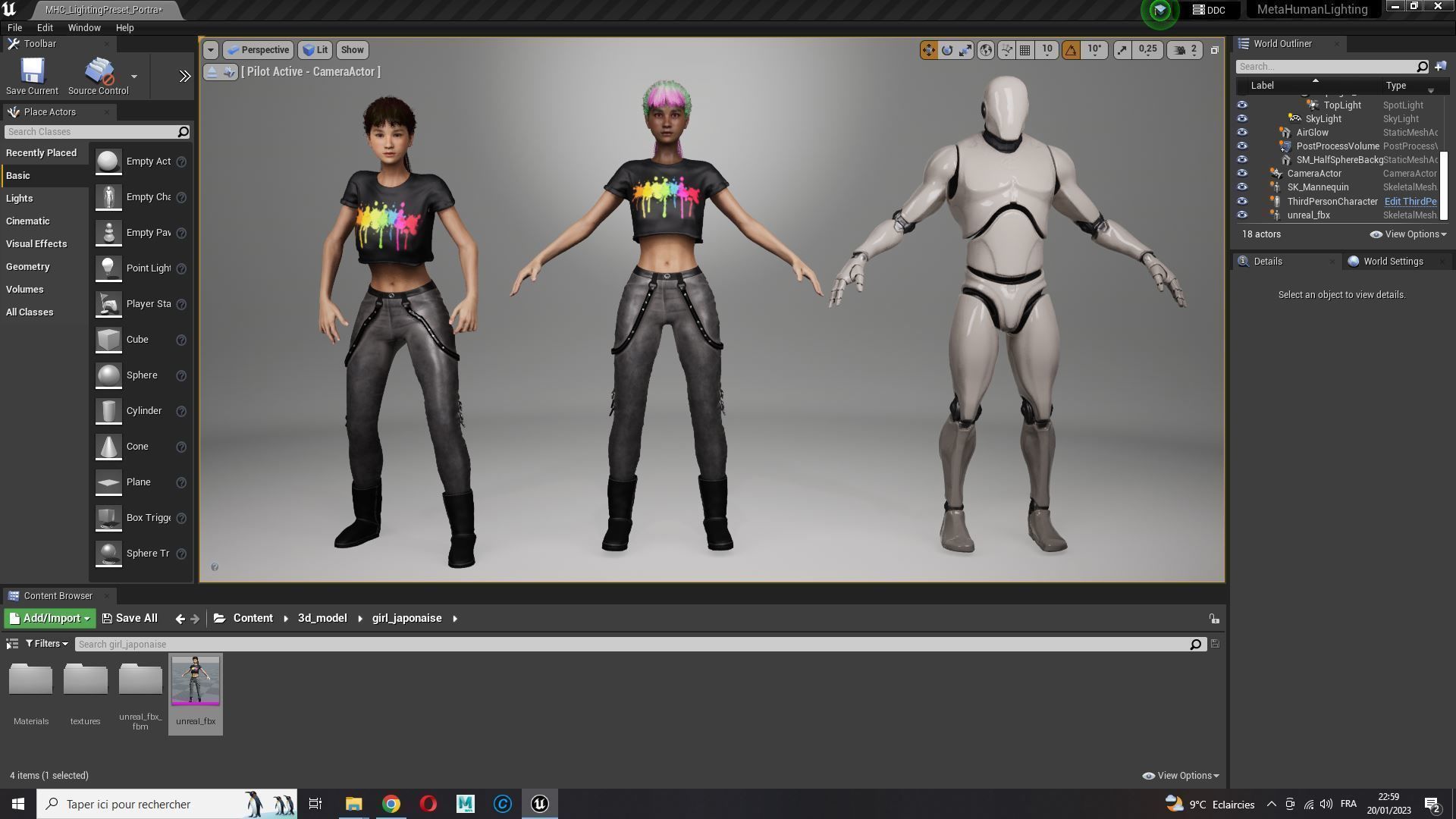 Woman Hight Quality Real time Low-poly 3D model_44