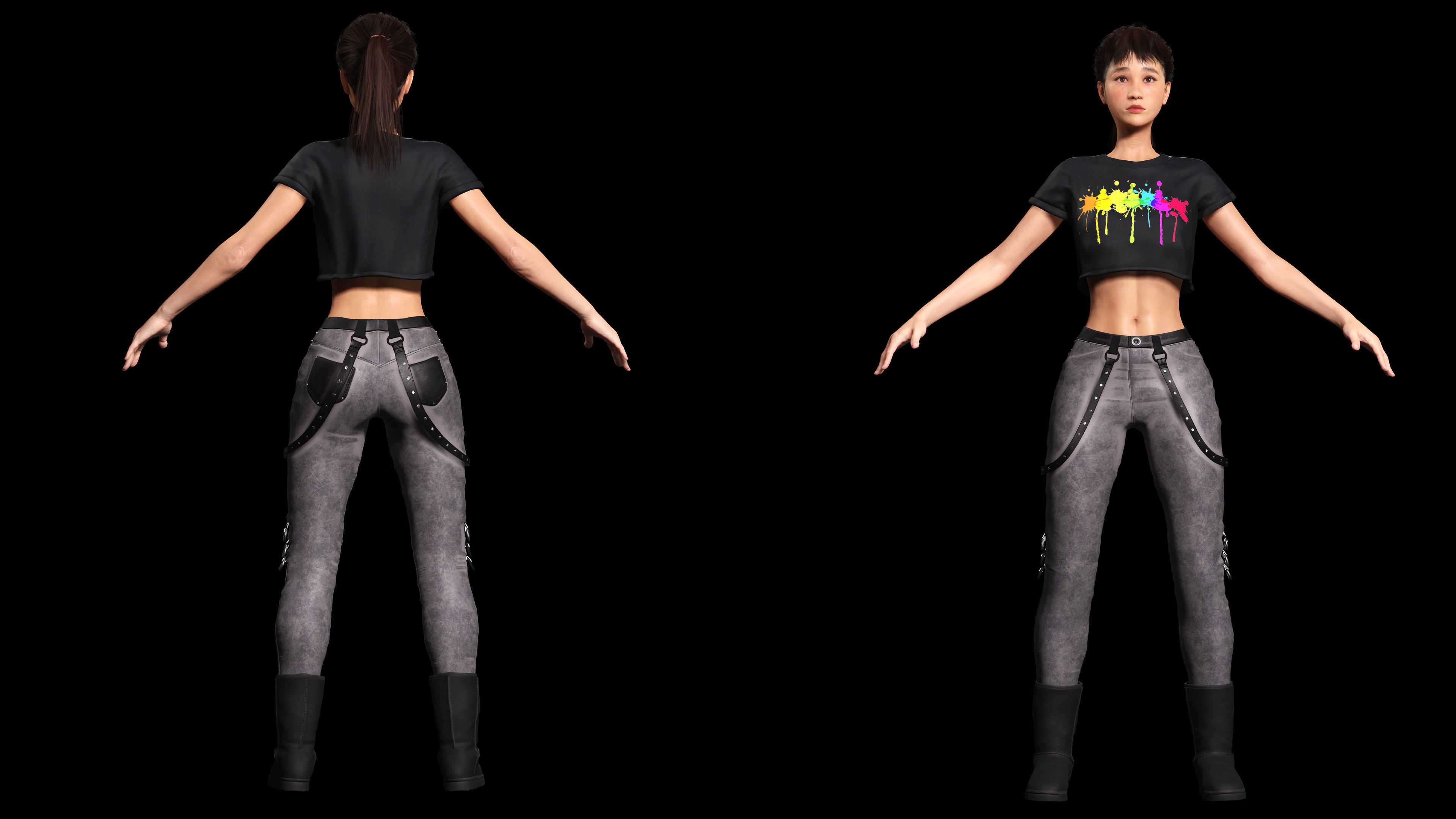 Woman Hight Quality Real time Low-poly 3D model_1