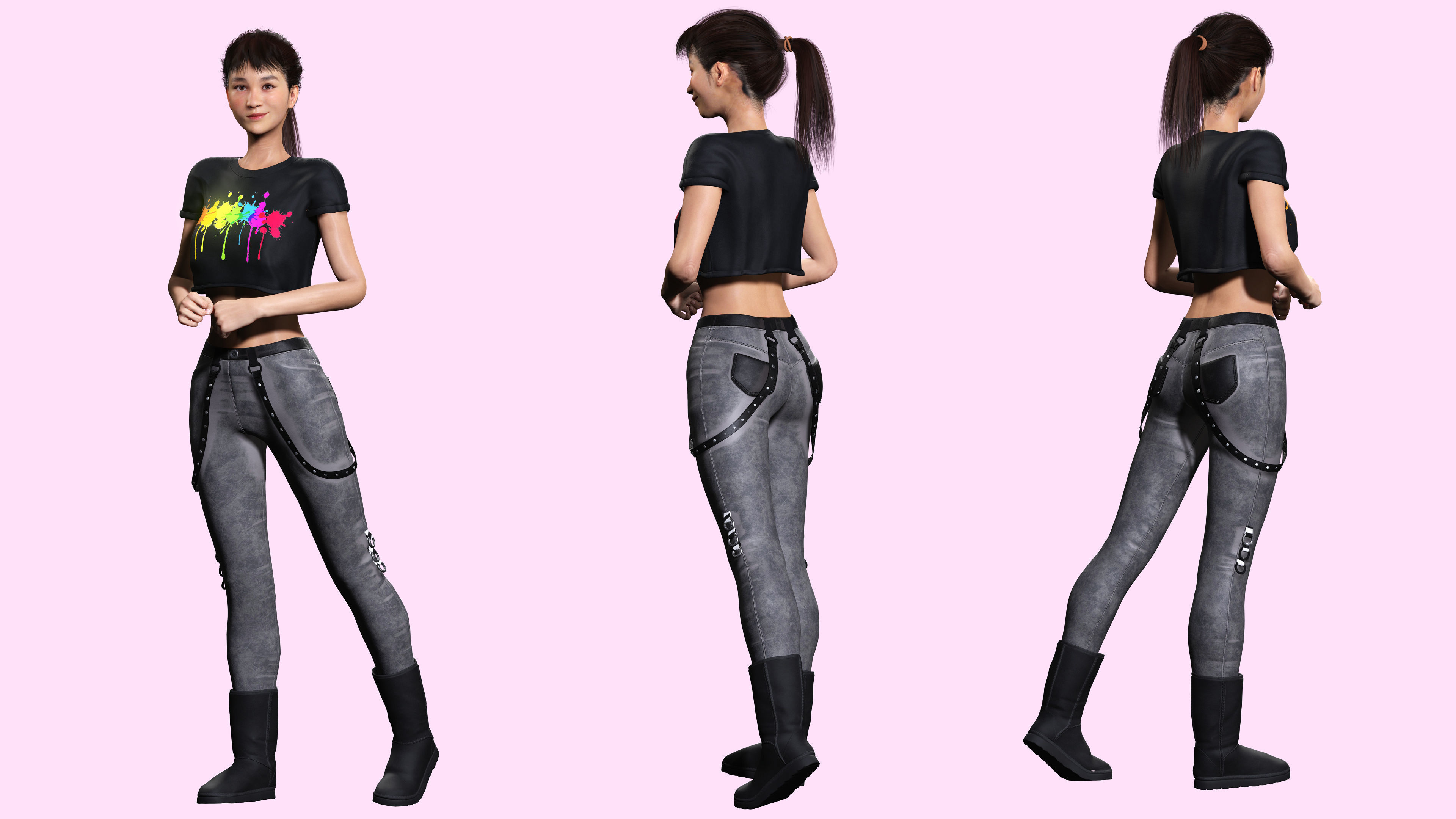 Woman Hight Quality Real time Low-poly 3D model_7