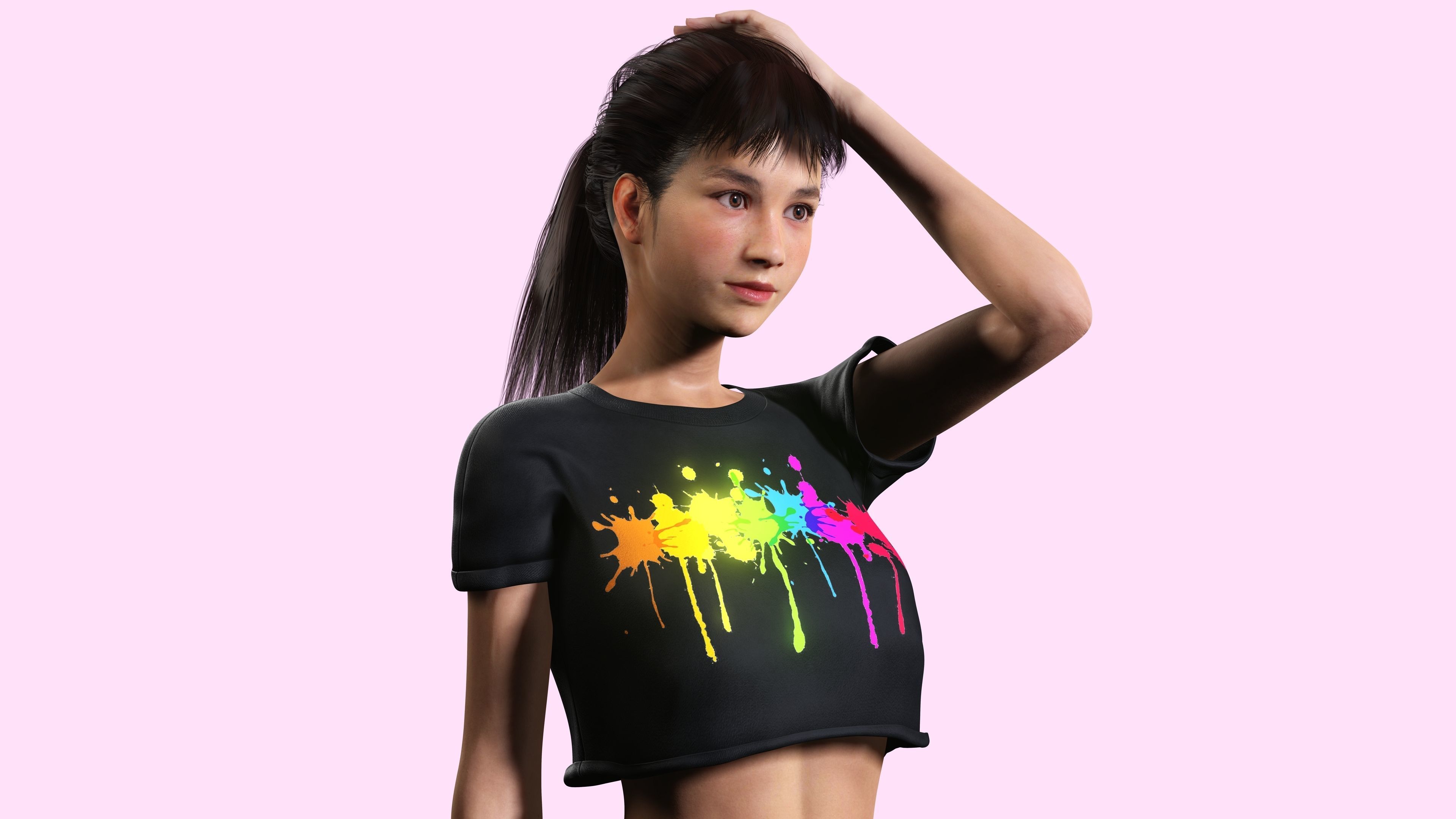 Woman Hight Quality Real time Low-poly 3D model_25