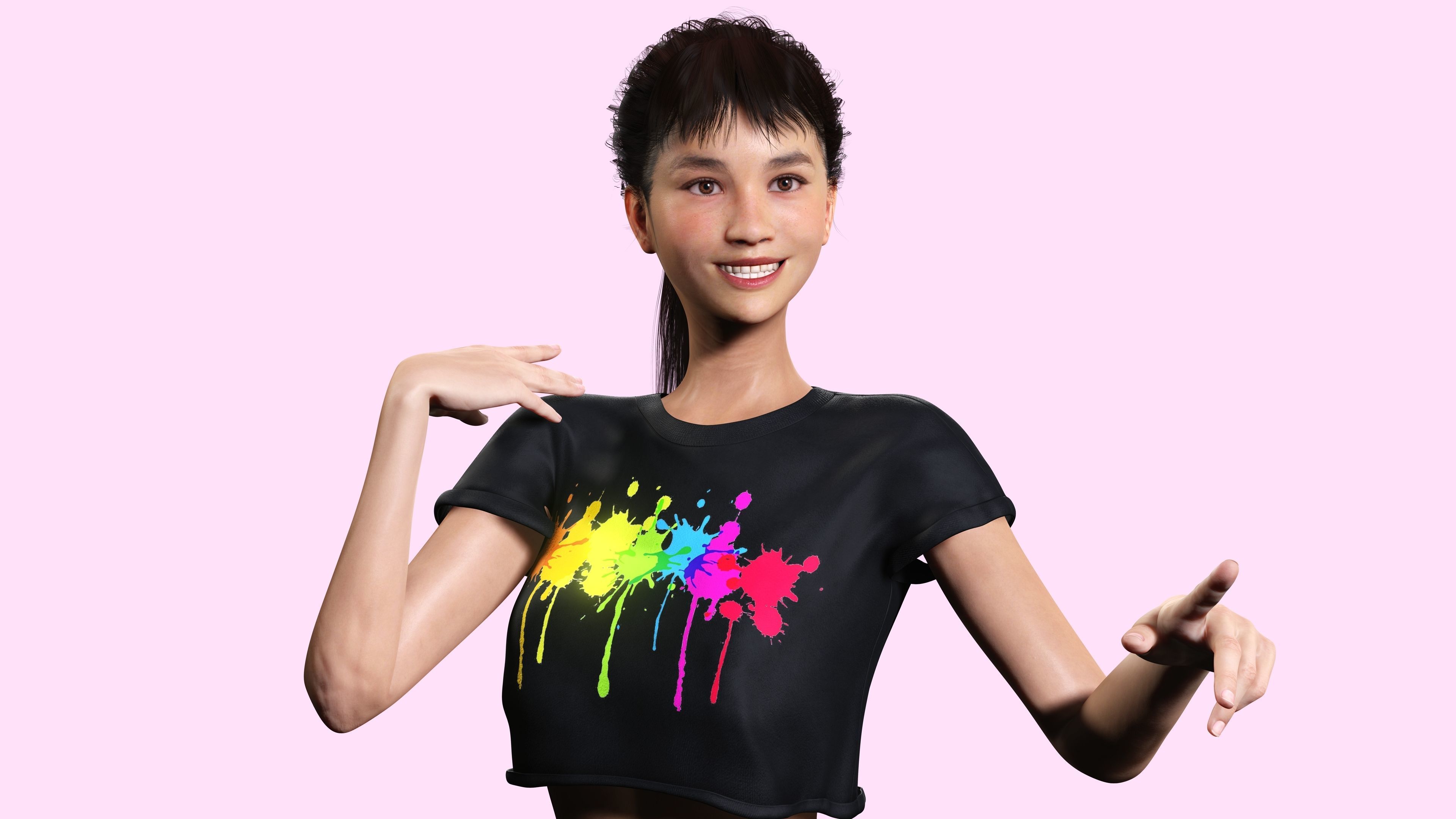 Woman Hight Quality Real time Low-poly 3D model_24
