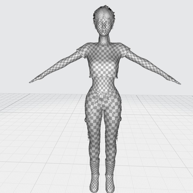 Woman Hight Quality Real time Low-poly 3D model_52
