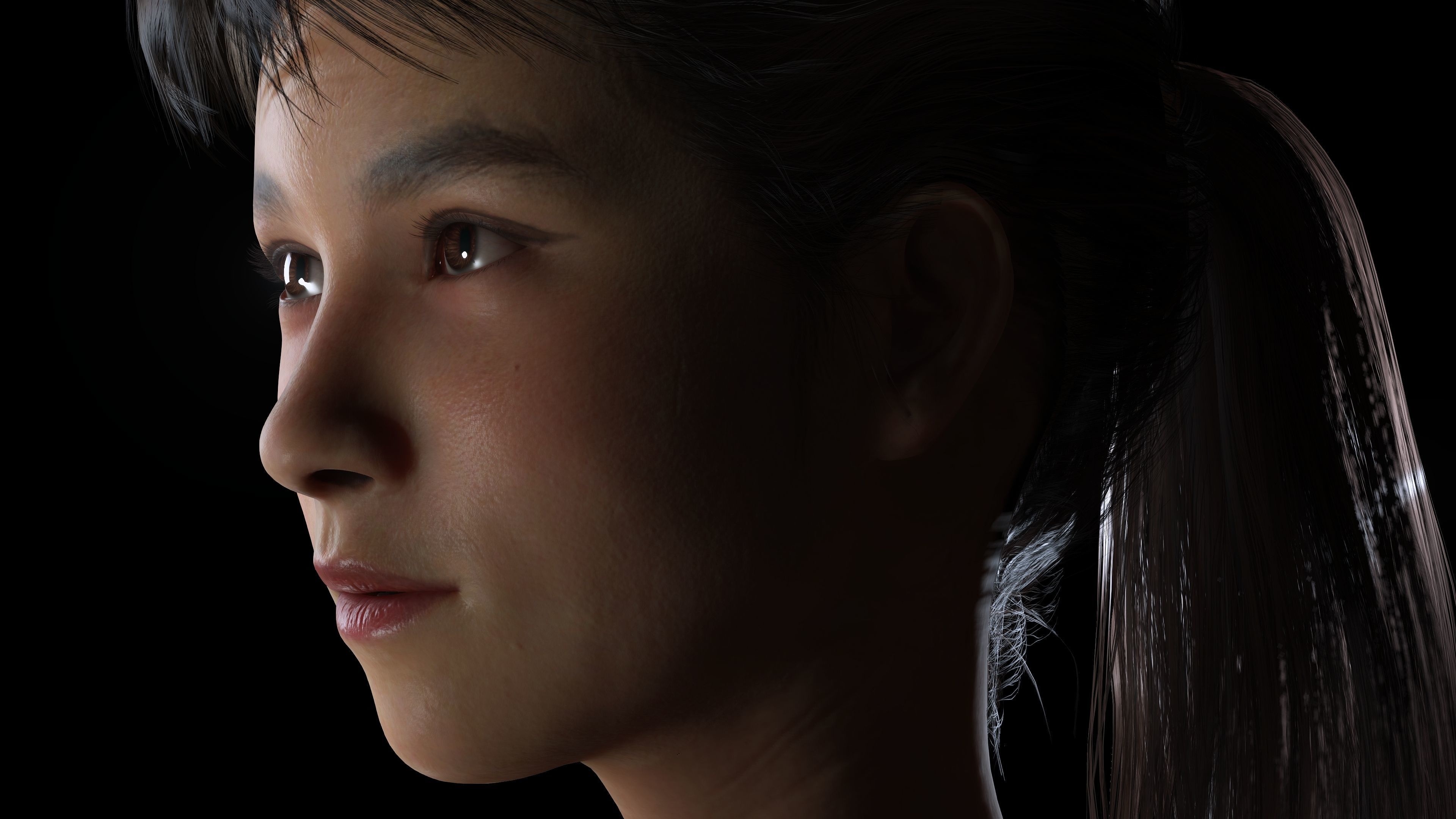 Woman Hight Quality Real time Low-poly 3D model_29