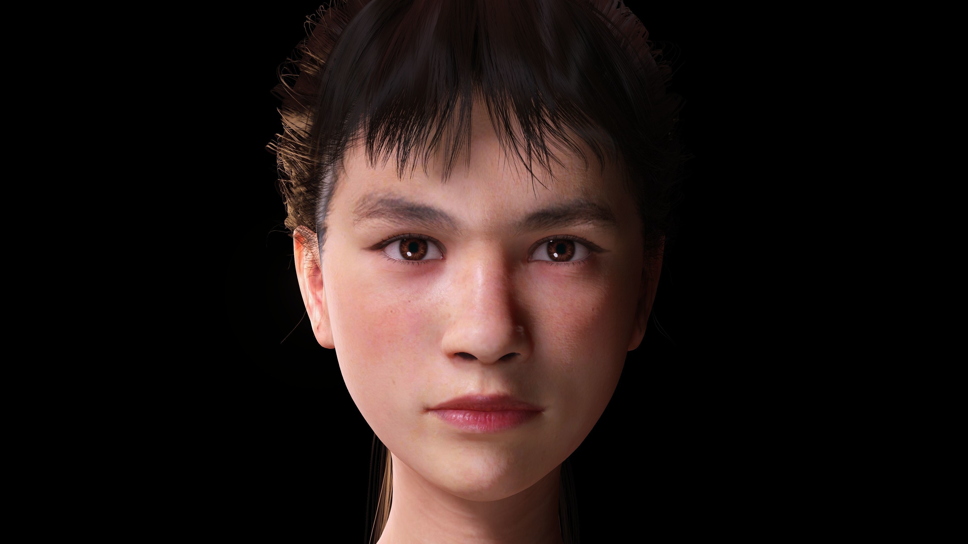 Woman Hight Quality Real time Low-poly 3D model_11
