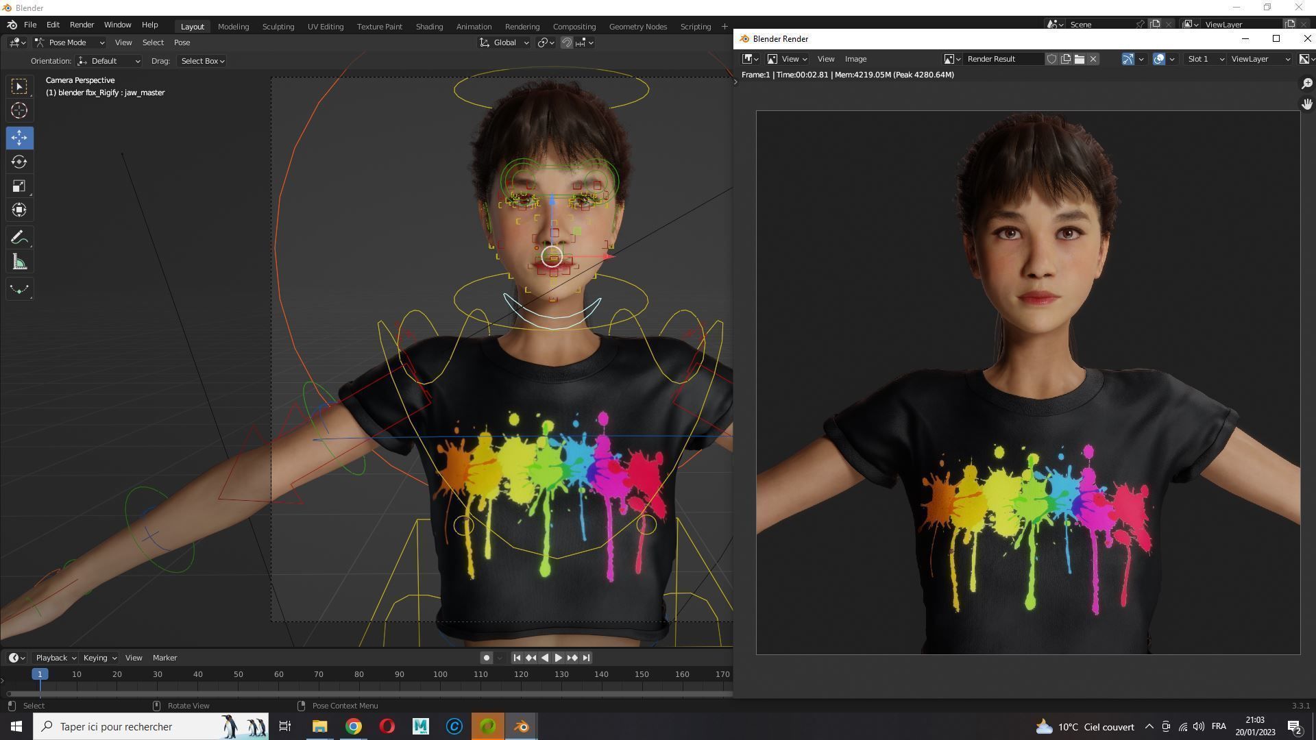 Woman Hight Quality Real time Low-poly 3D model_38