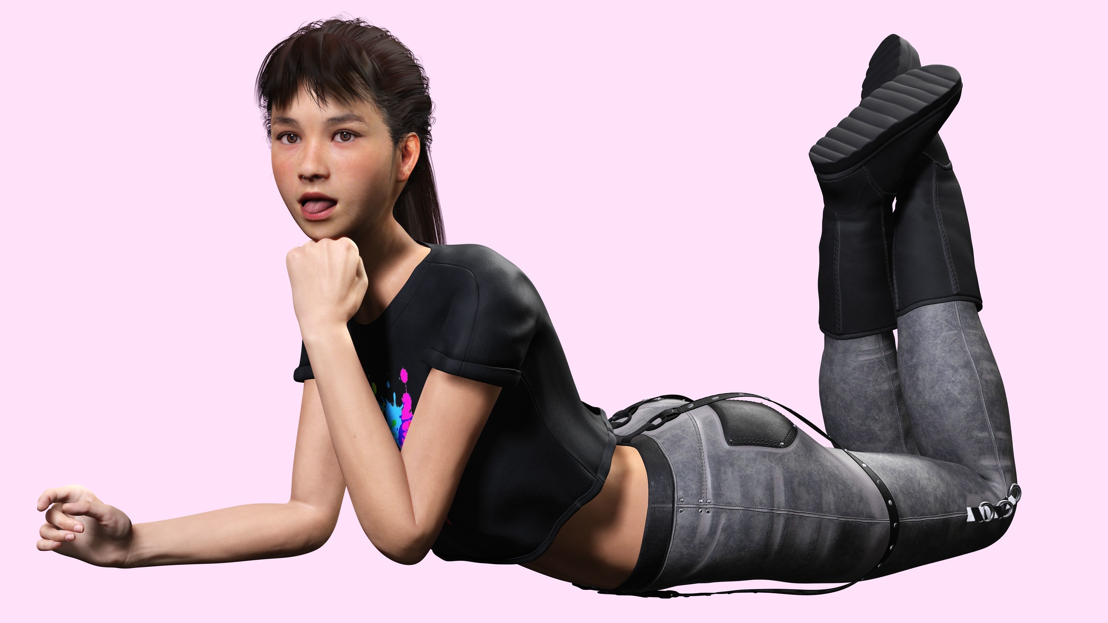 Woman Hight Quality Real time Low-poly 3D model_22