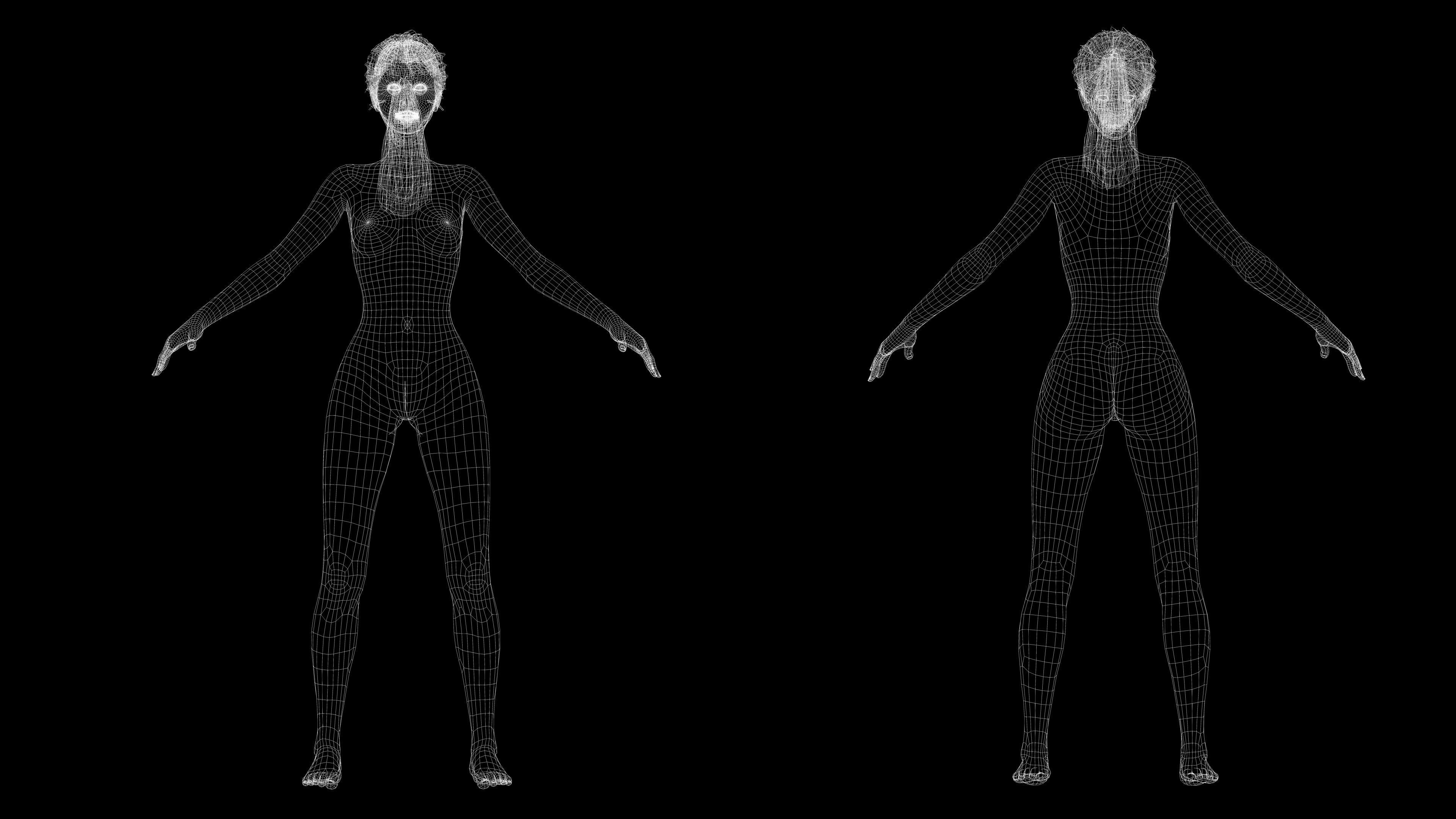 Woman Hight Quality Real time Low-poly 3D model_27